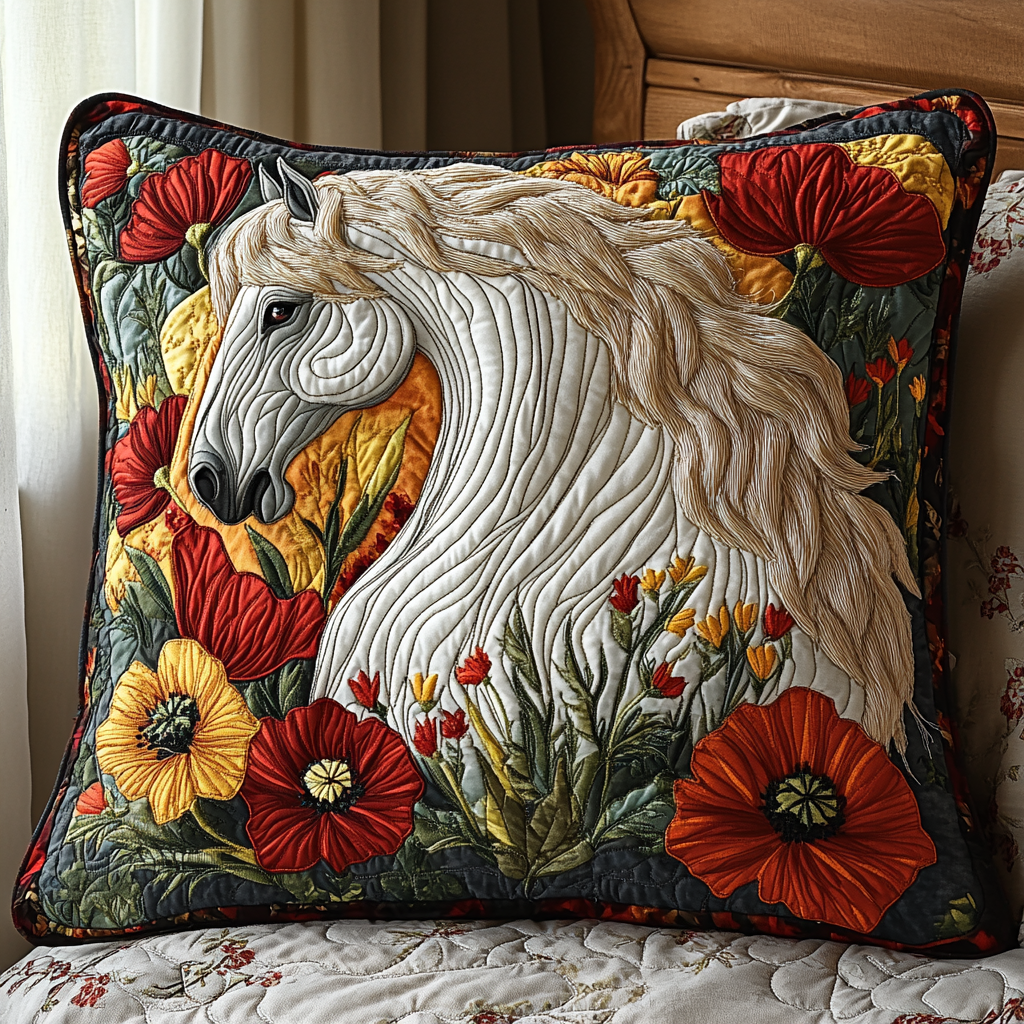 Horse Spirit Quilted Pillow Case Best Cool Pillow Cases Horse Themed Gifts For Adults
