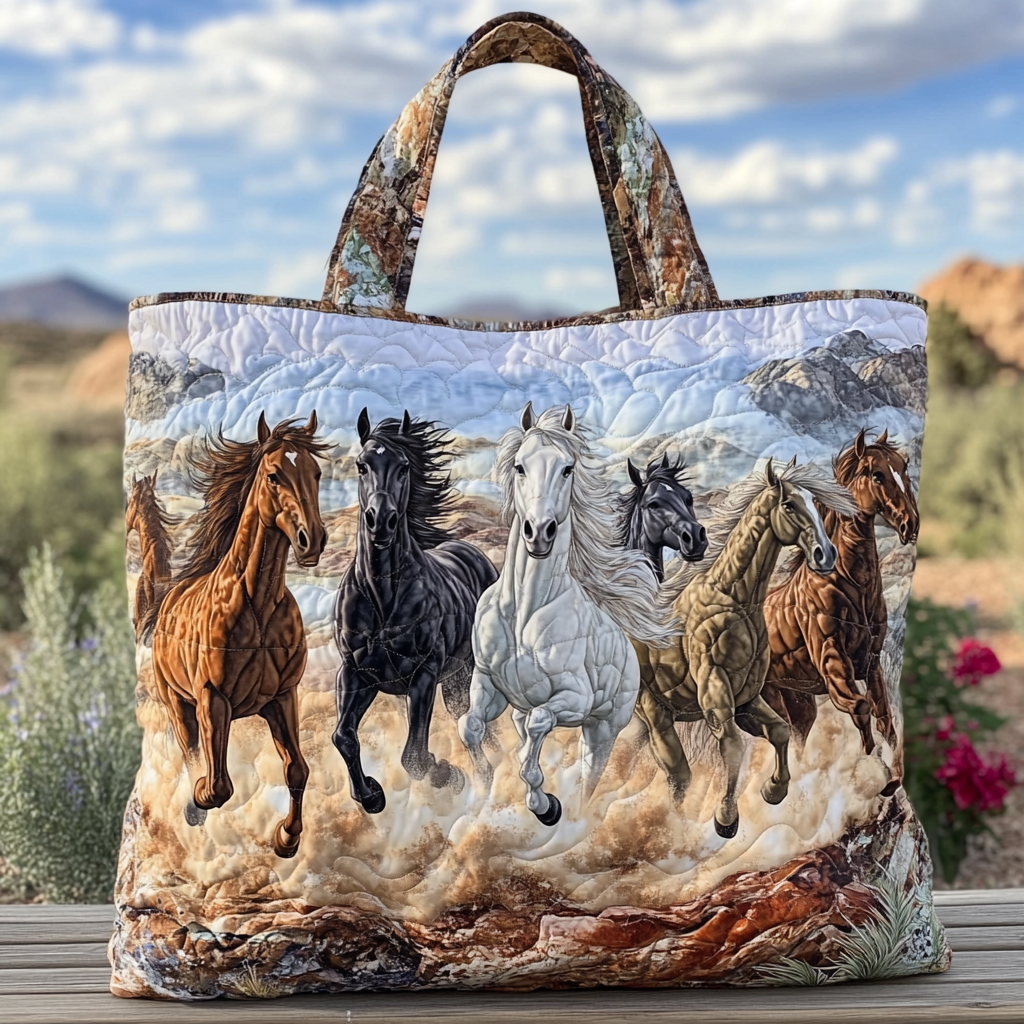 Horse Spirit Quilted Tote Bag Birthday Presents For Horse Lovers