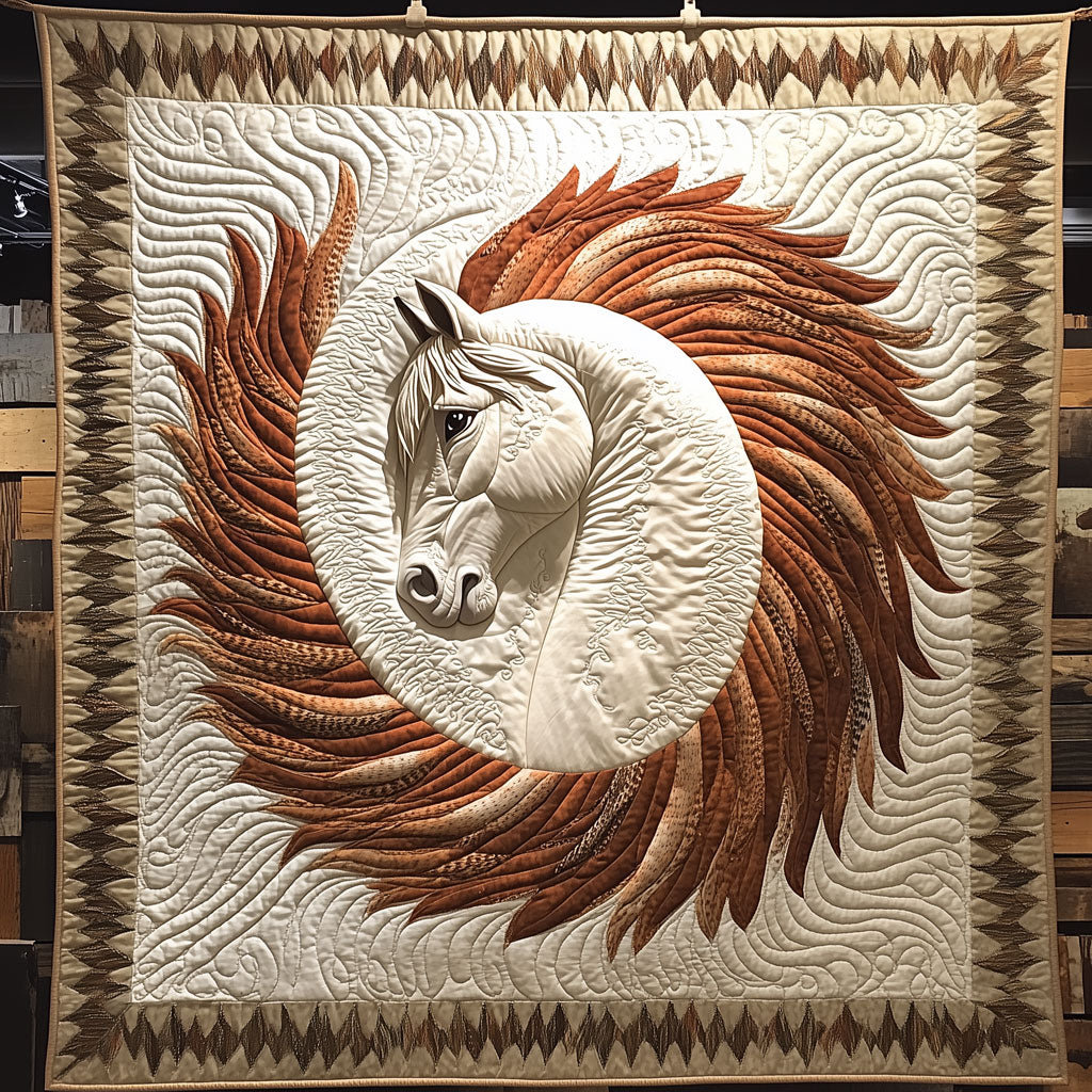 Horse Vortex Quilt Blanket King Blanket Christmas Gifts For Husband