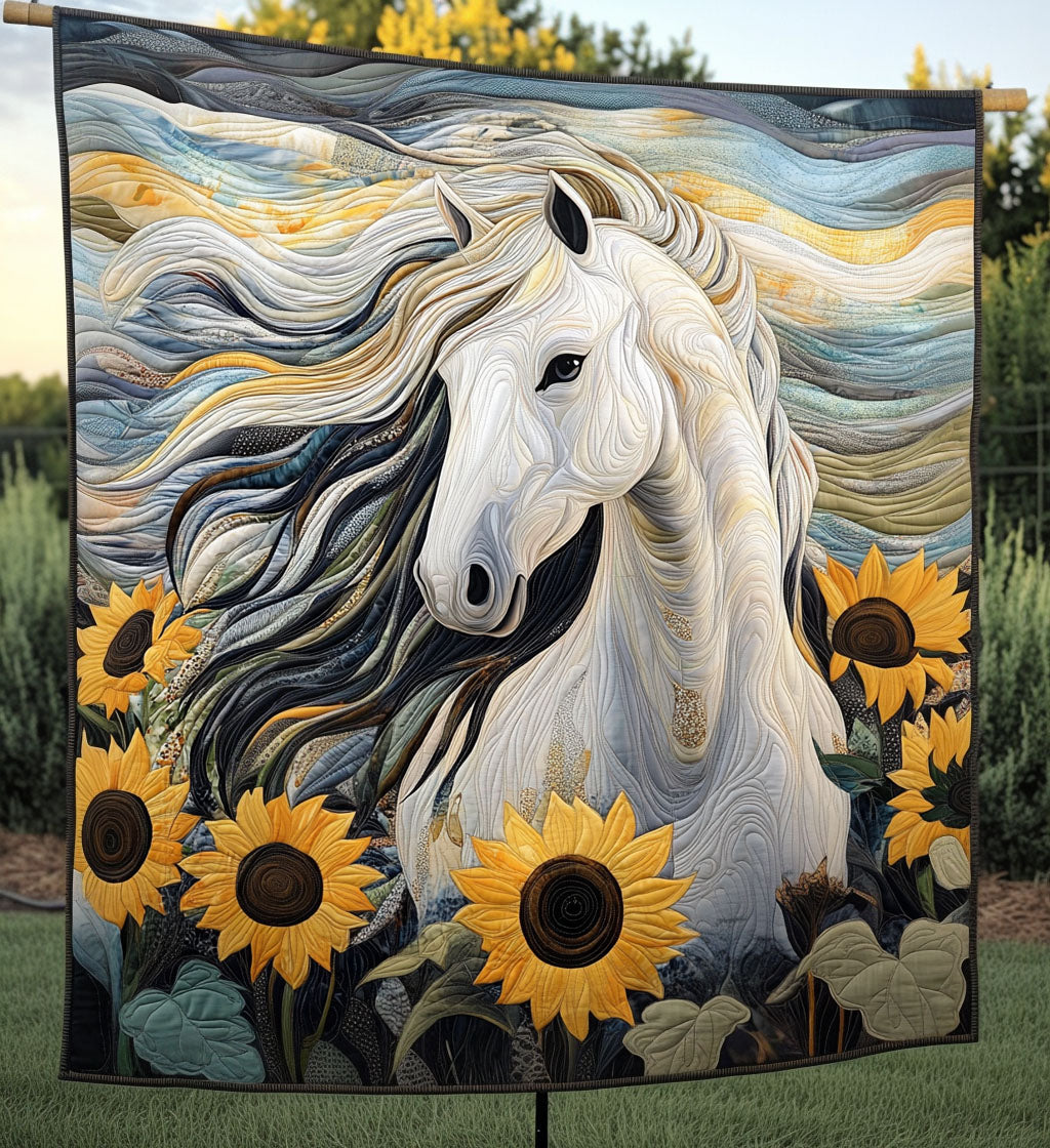 Horse Whisper Quilted Blanket Sunflower Gifts For Her