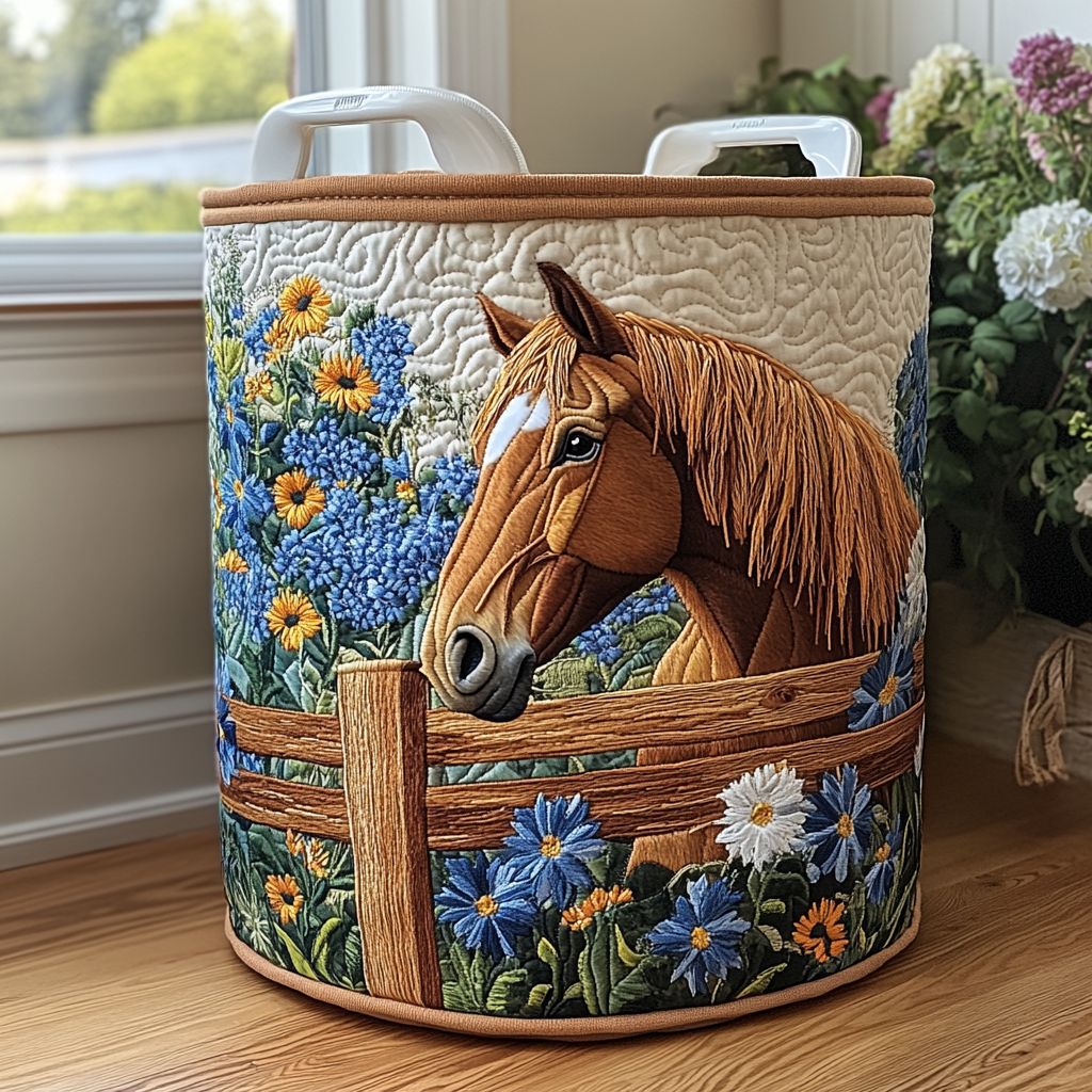 Horse Whisper Quilted Laundry Basket Great Stocking Stuffer