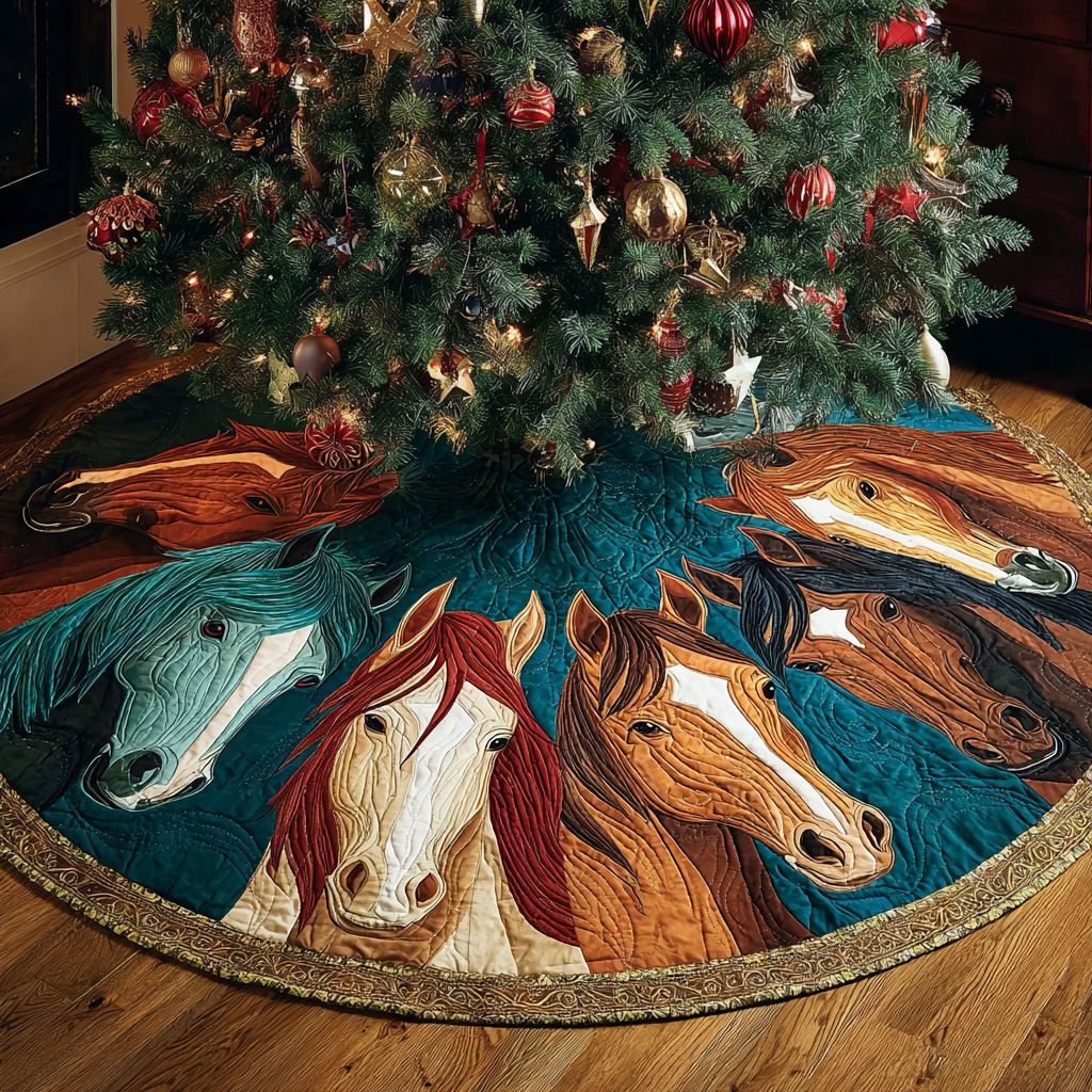 Horse Whisperer Christmas Quilted Tree Skirt Christmas Decorations Horse Lover Xmas Gifts