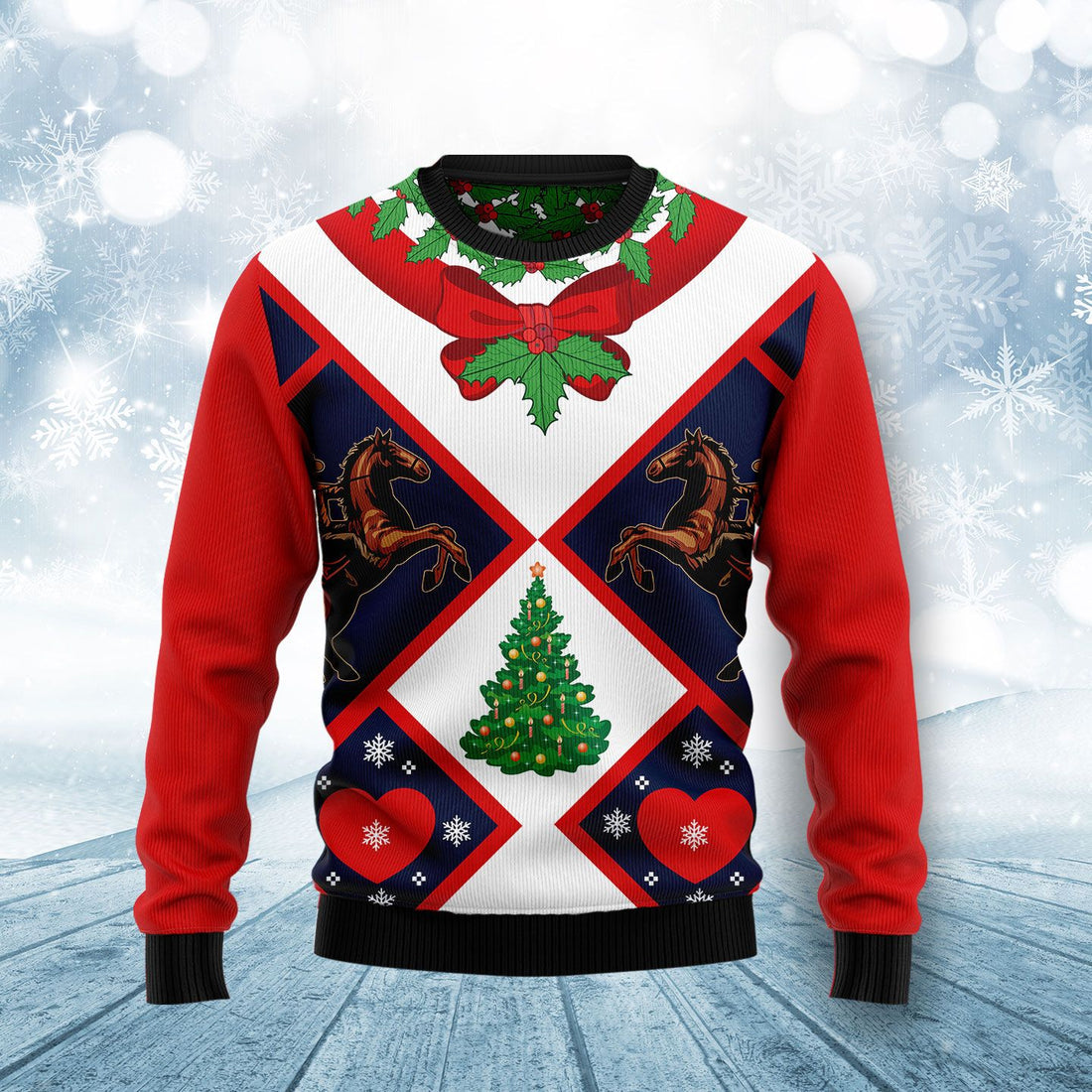 Horseback Riding Ugly Christmas Sweater Funny Christmas Jumper Mens Gifts For Horse Lovers