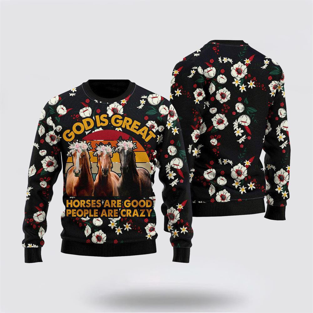 Horses Are Good Ugly Christmas Sweater Unique Christmas Gifts For Family
