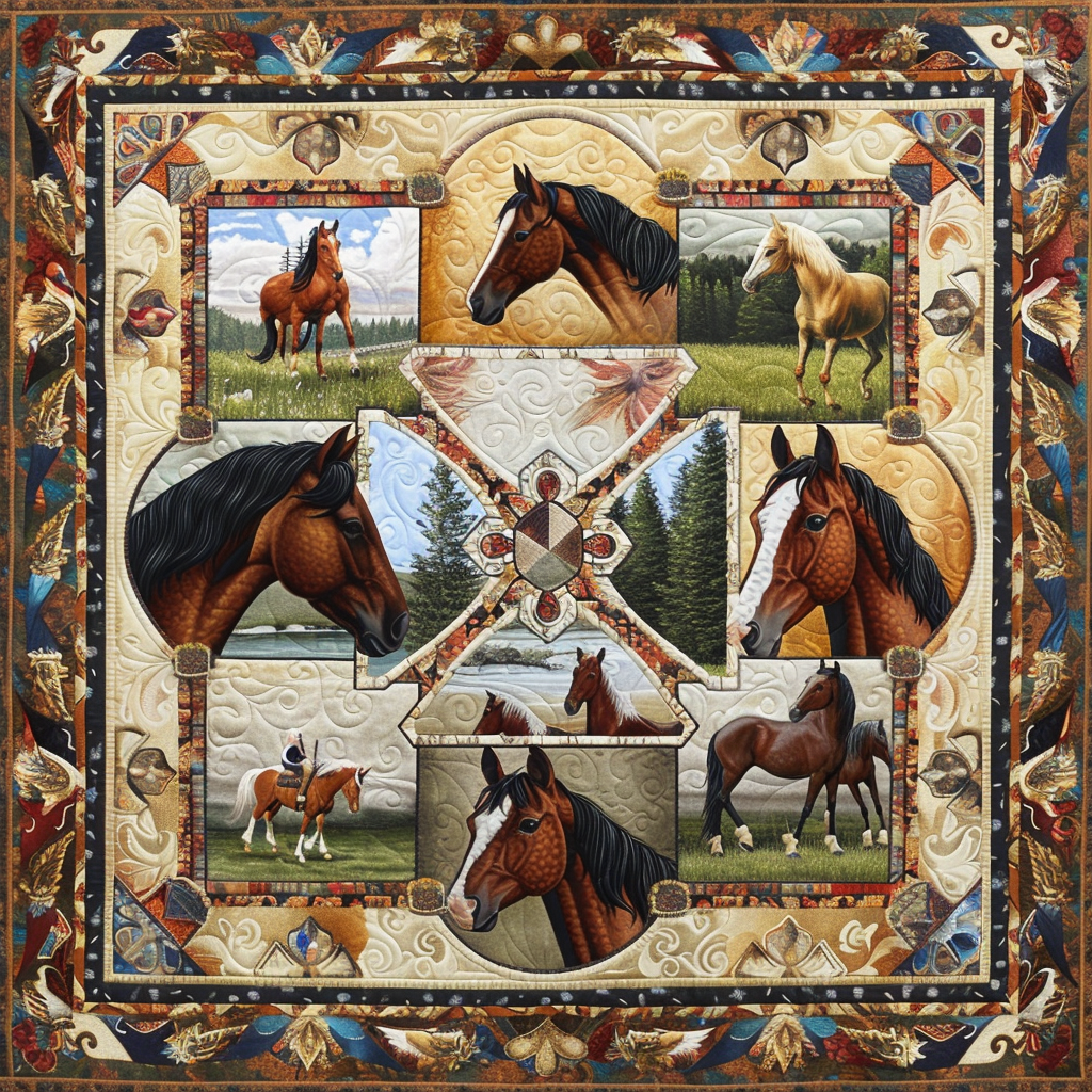 Horses Quilt Blanket Throws And Blankets Good Gifts For Dads 50Th Birthday