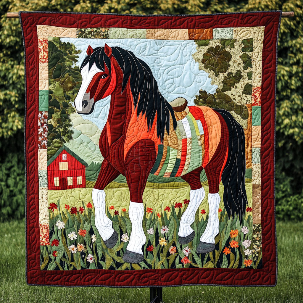 Horseshoe Charm Quilted Blanket Cute Throw Blanket Gifts For Teenage Horse Lovers