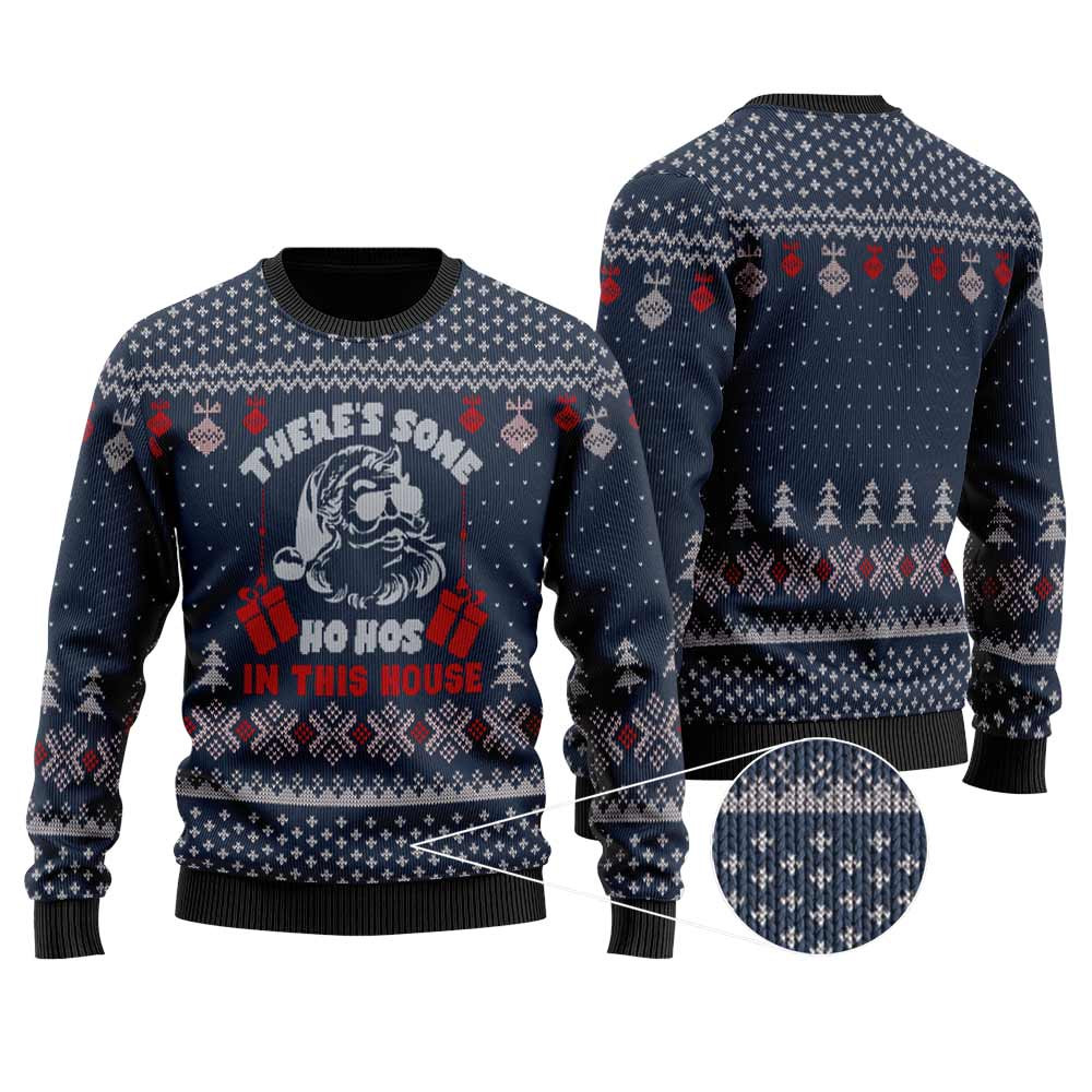 Hos In This House Christmas Sweater Men Women Ugly Christmas Sweatshirt Lovely Merch Gift for Cozy Winter Nights
