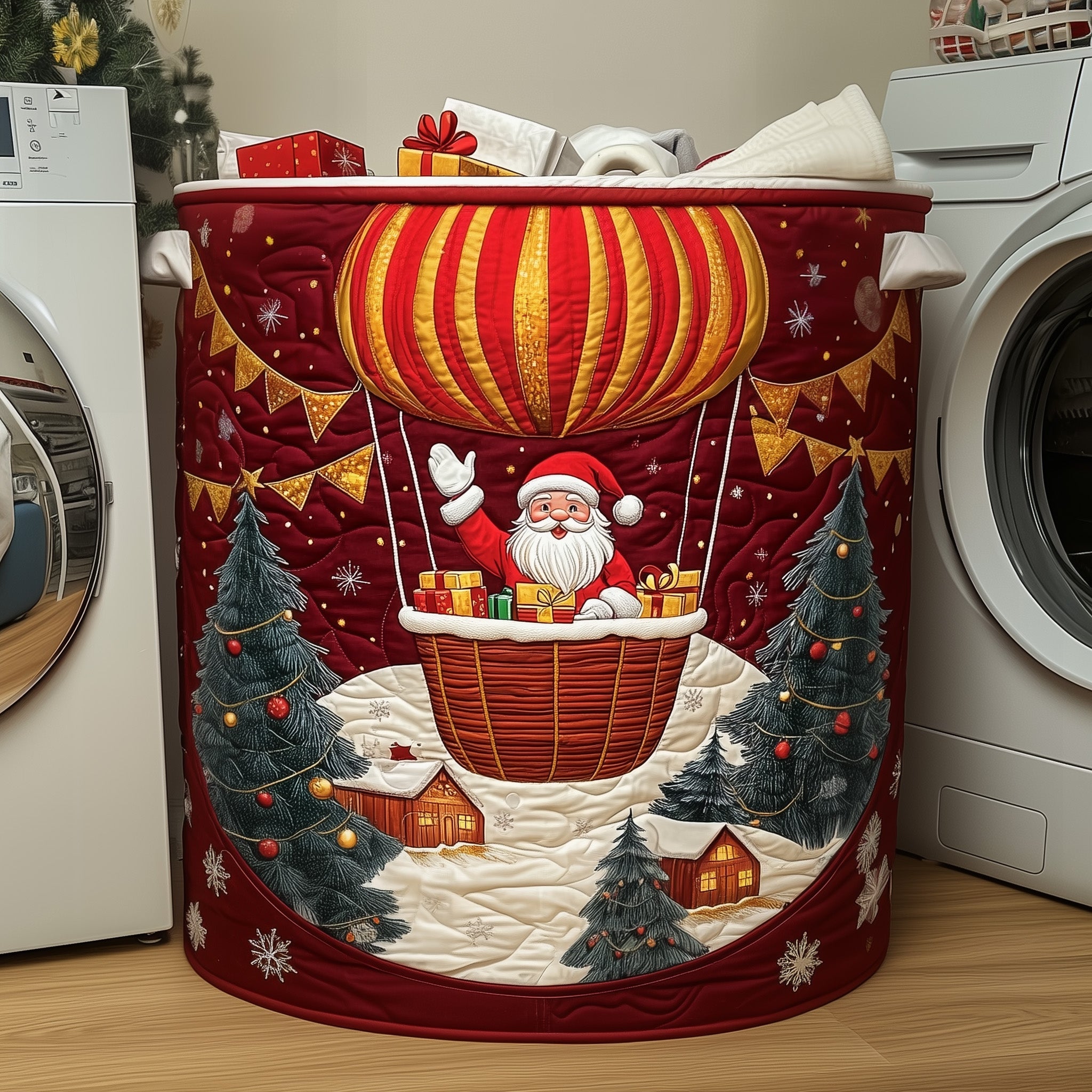 Hot Air Balloon Quilted Laundry Basket Secret Santa Gifts For Friends