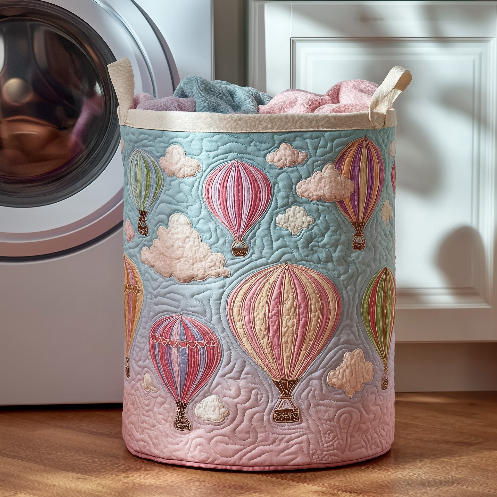 Hot Air Balloon Quilted Laundry Basket Sky Air Balloon Merchandise