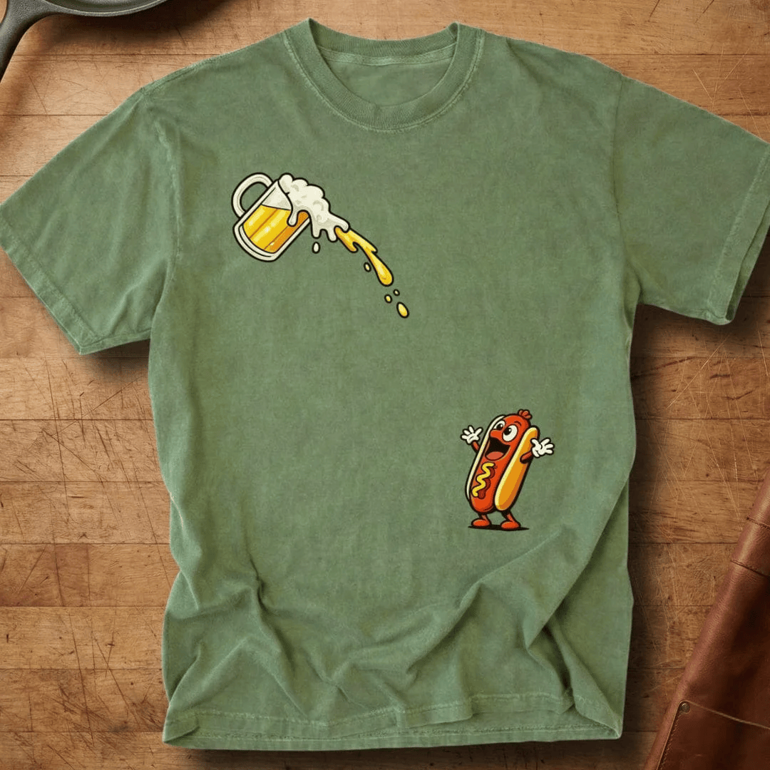 Hot Dog Beer T-Shirt Funny Hotdog Food Drink Apparel Gifts For Bestie
