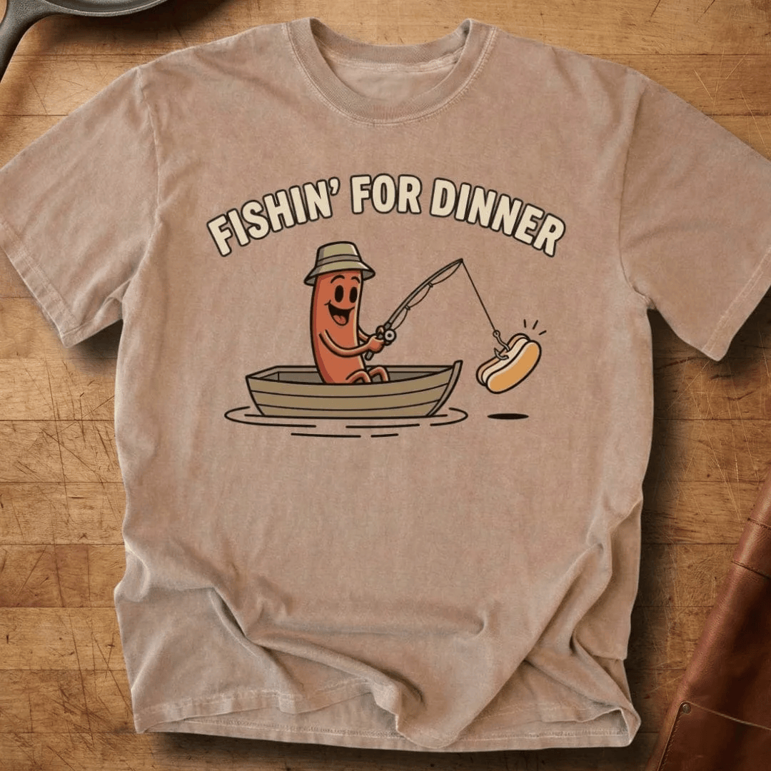 Hot Dog Fishing For Dinner T-Shirt Funny Humor Shirt Gifts For Bestie