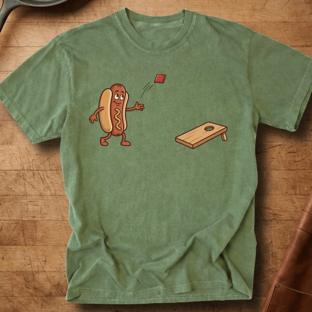 Hot Dog Playing Cornhole T-Shirt Funny Food Game Merch Gifts For Teens