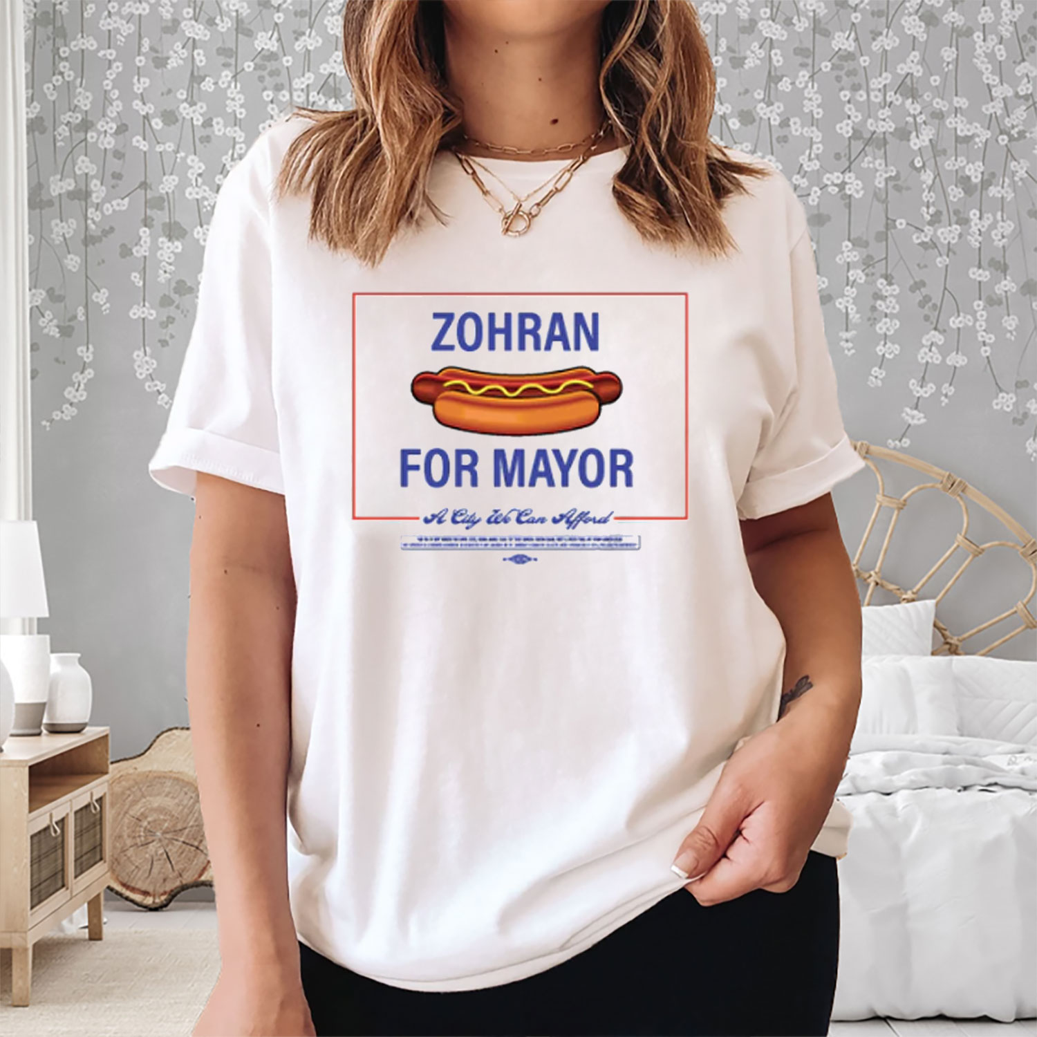Hot Dog Zohran For Mayor Campaign Tee NYC's First Muslim Mayor Presents For Democrats Party