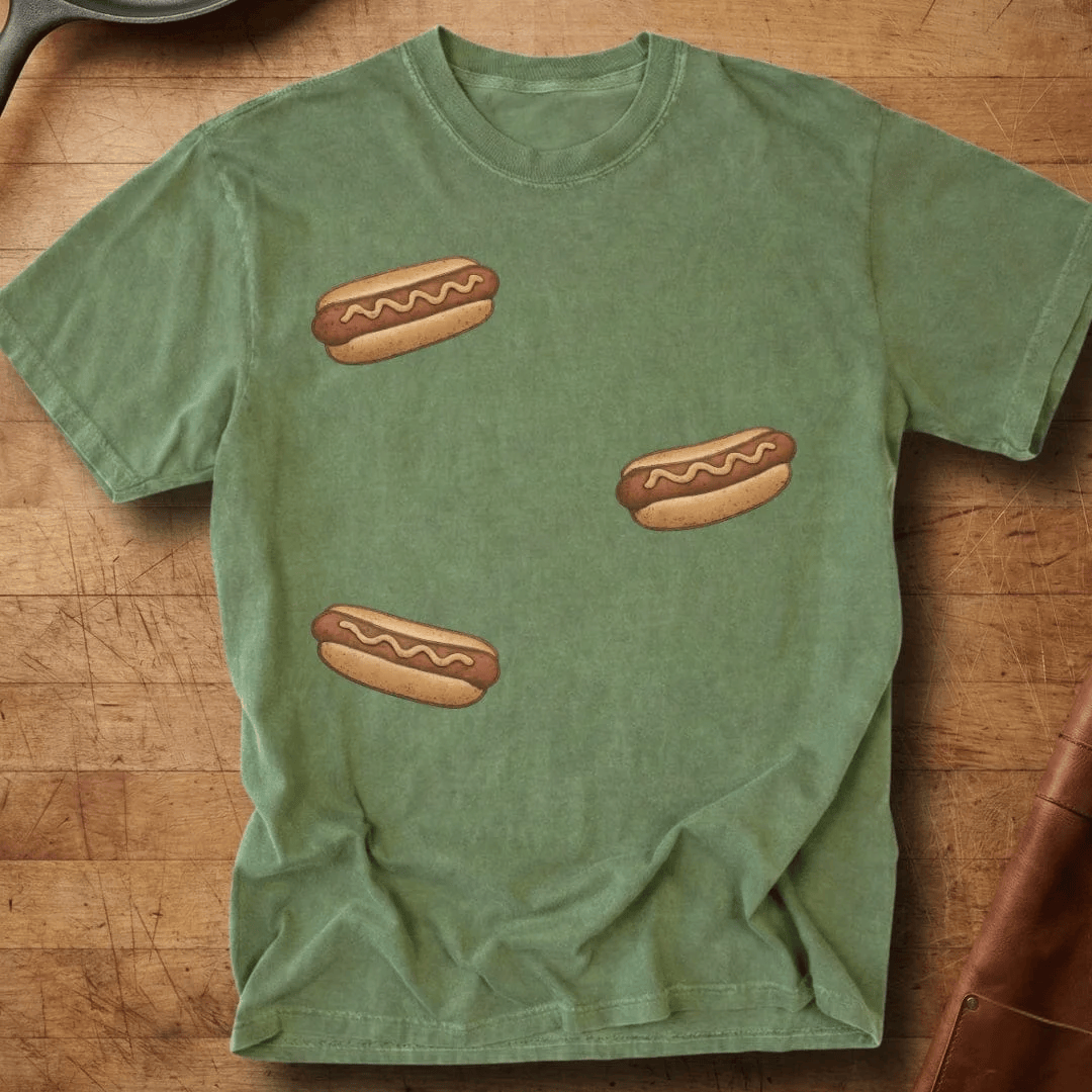 Hot Dogs With Mustard T-Shirt Hot Dog Pattern Merchandise Gifts For Men