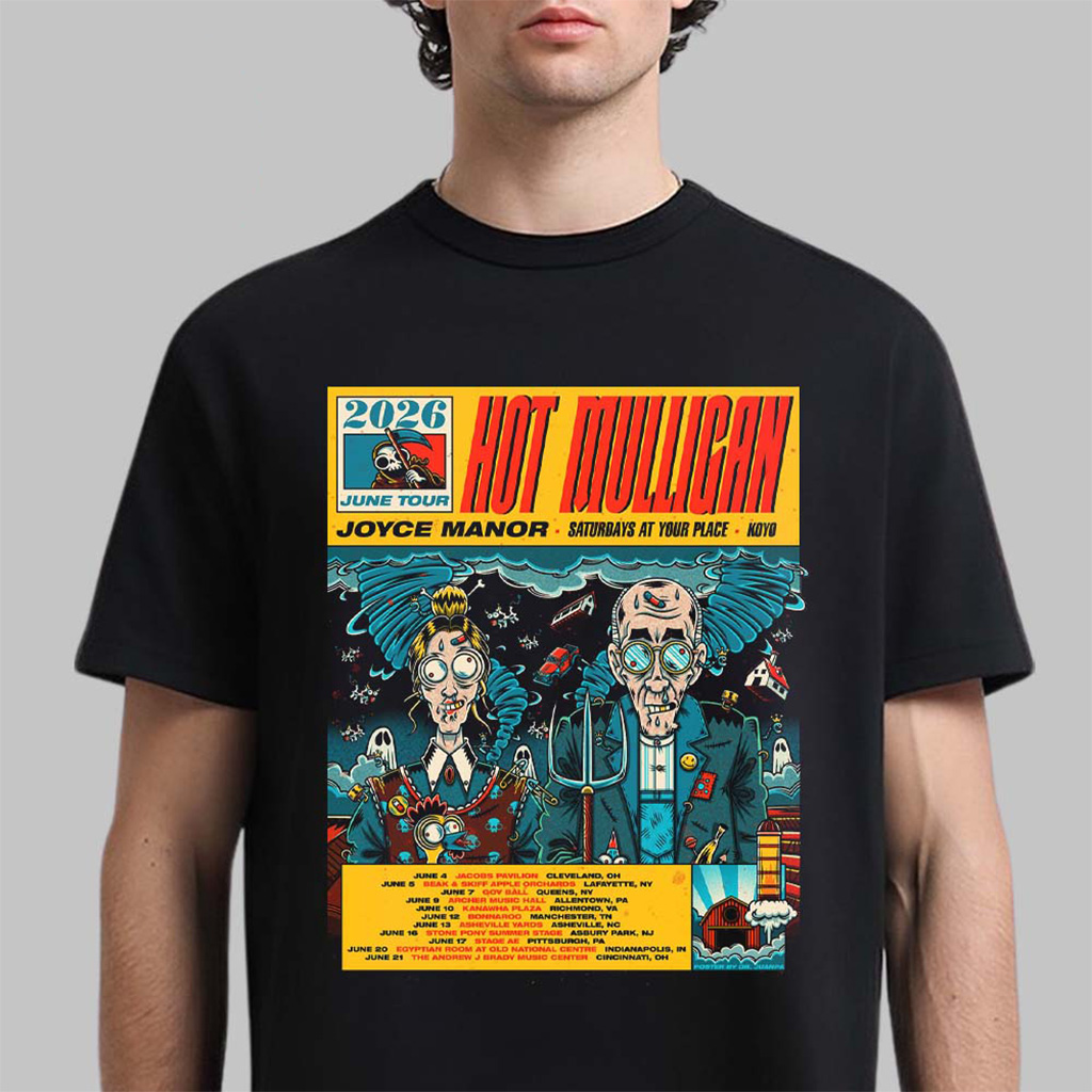 Hot Mulligan 2026 June Tour North America Schedule Dates T-Shirt Hot Mulligan Merch