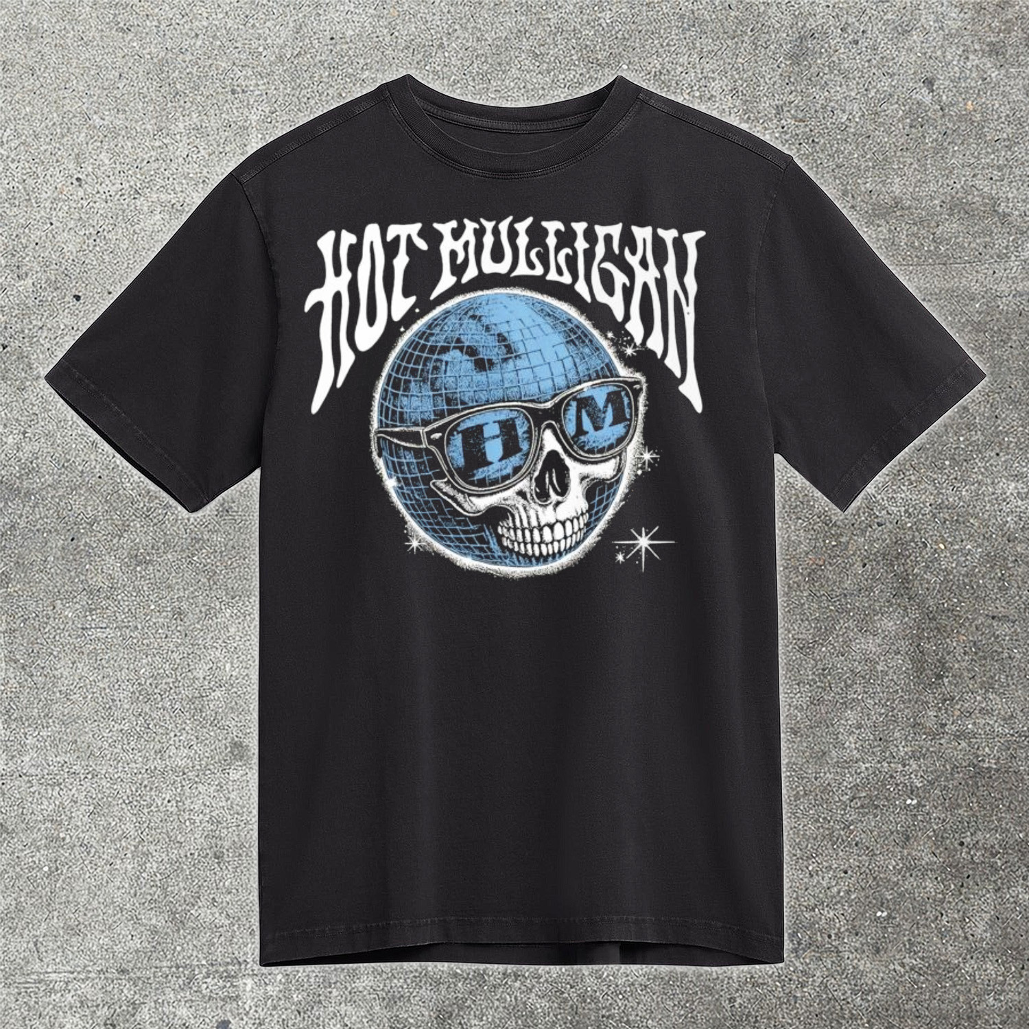 Hot Mulligan Death Disco Skull T-Shirt Emo Pop Punk Band Concert Merch Best Gift For Music Fans