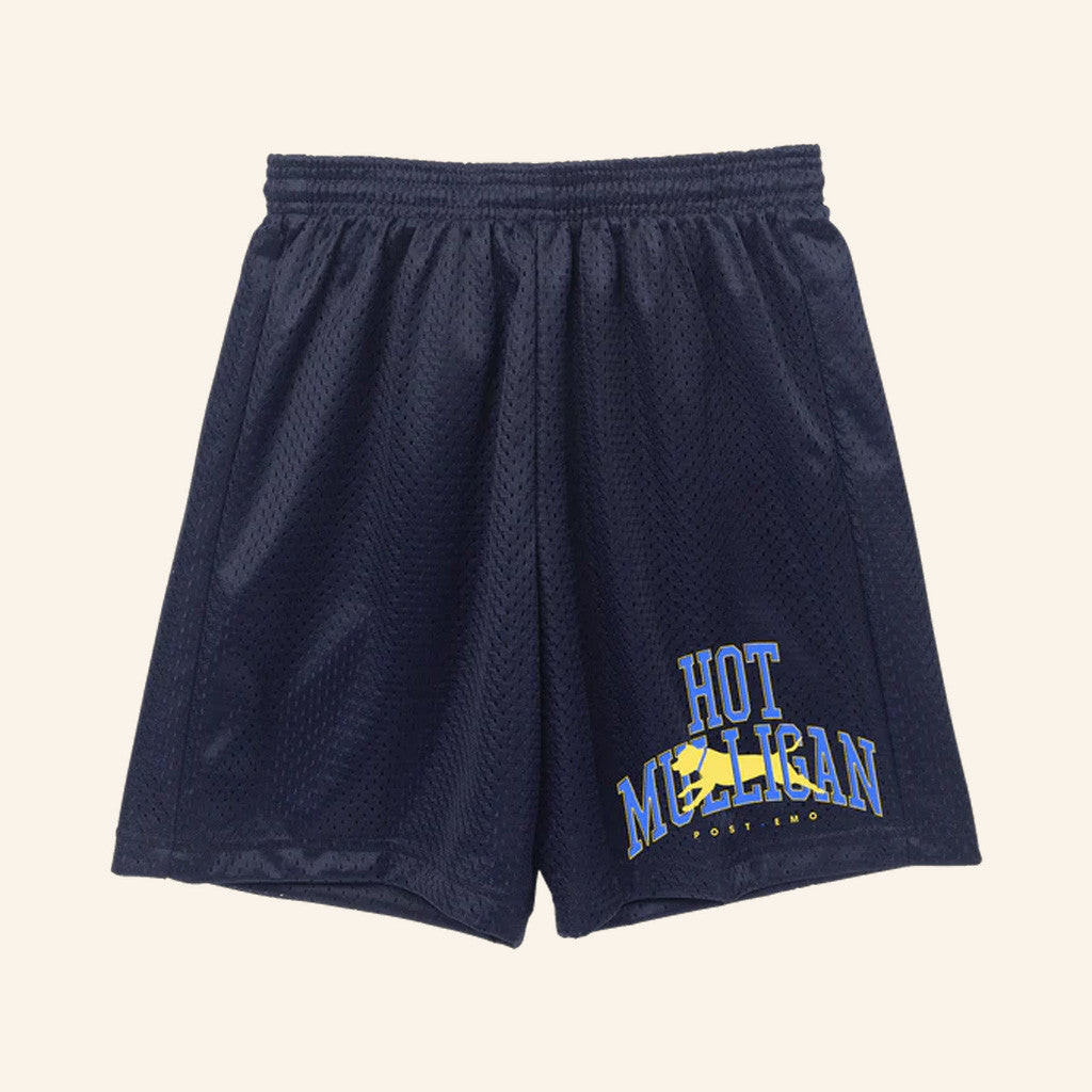 Hot Mulligan Merch Post-Emo Mesh Navy Shorts Gift Ideas For Boyfriend Hot Mulligan Merch Post-Emo Mesh Navy Shorts Gift Ideas For Boyfriend