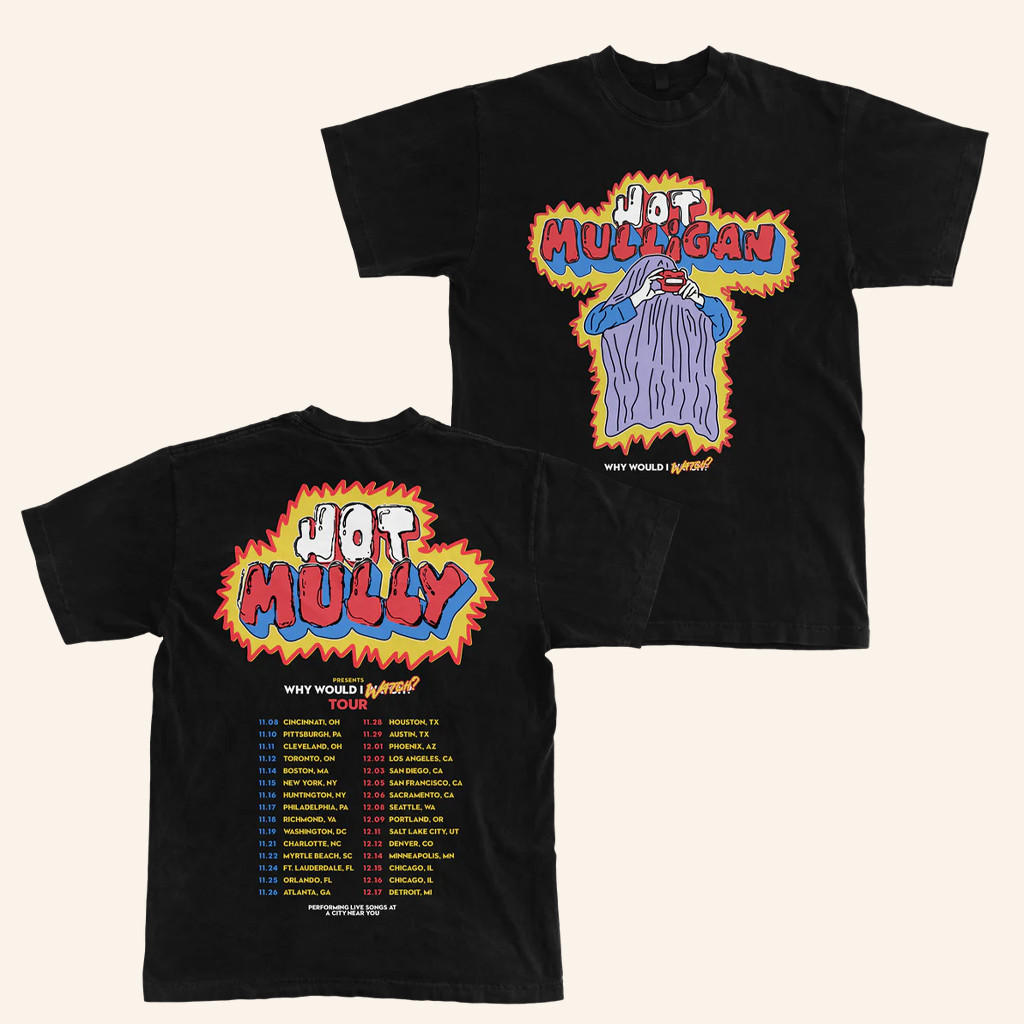 Hot Mulligan Merch WWIW Tour T-Shirt Christmas Presents For Music Lovers
