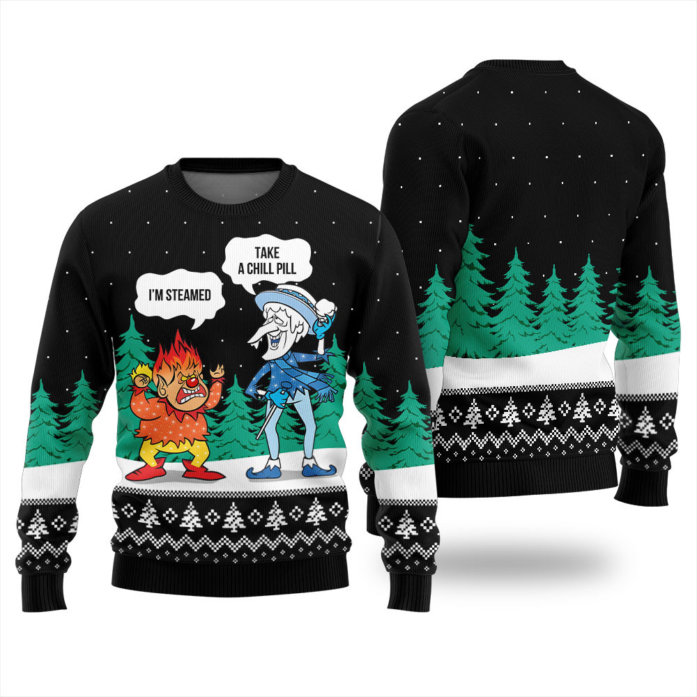 Hot N Cold Ugly Christmas Sweater Classic Holiday Sweater for Festive Looks