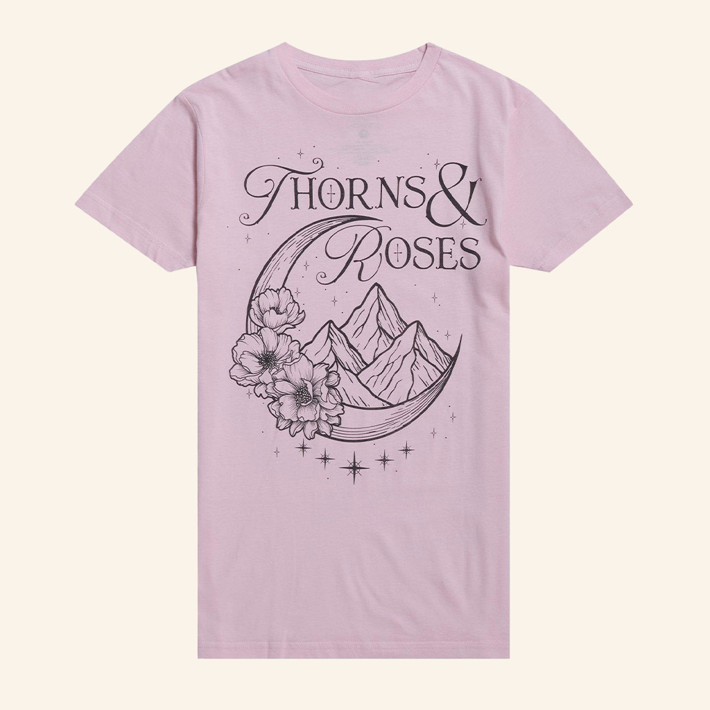 Hot Topic Merch A Court Of Thorns And Roses Mountain Flower T-Shirt Thorns And Roses Merch