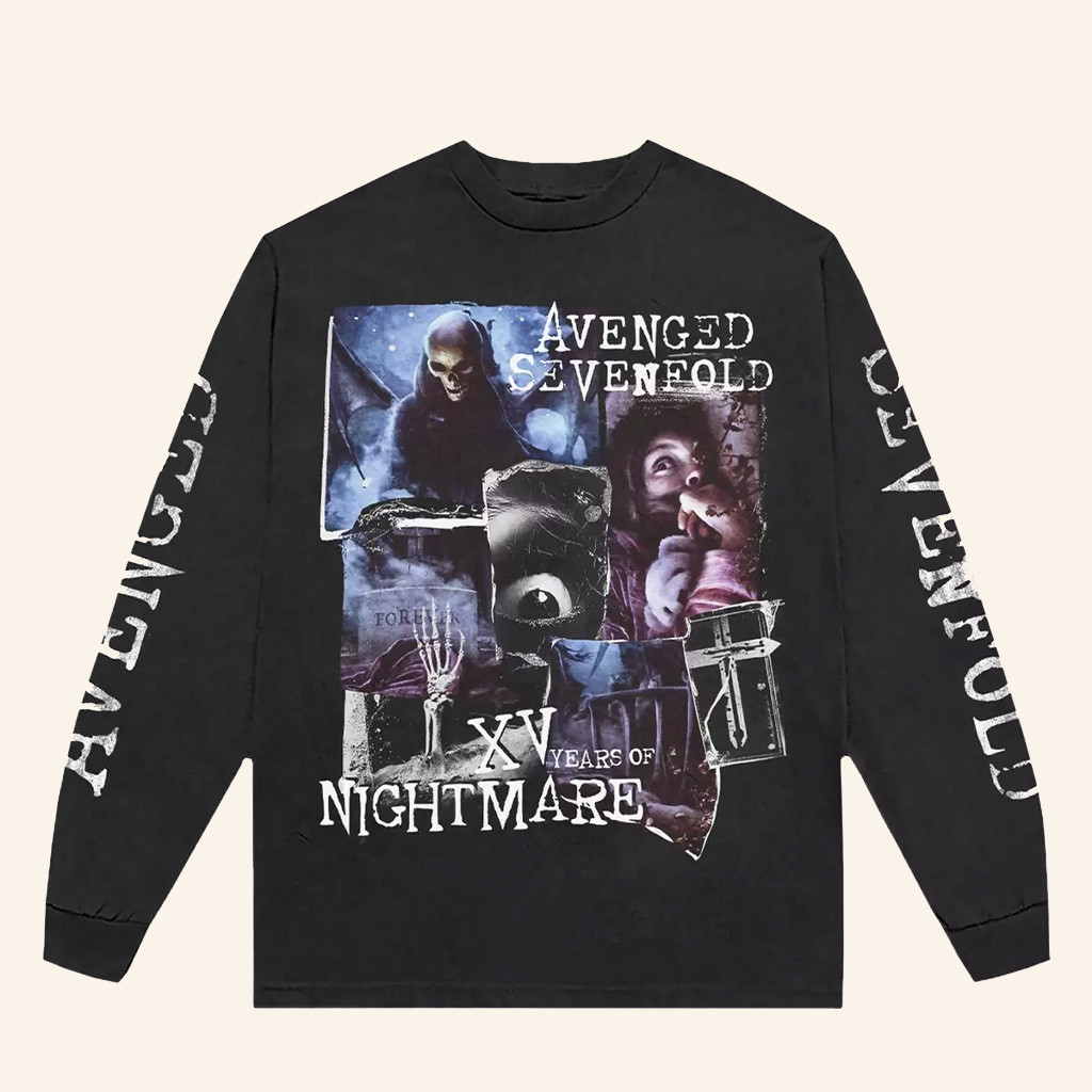 Hot Topic Merch Avenged Sevenfold Nightmare 15Th Anniversary Long Sleeve Shirt Gifts For Fans