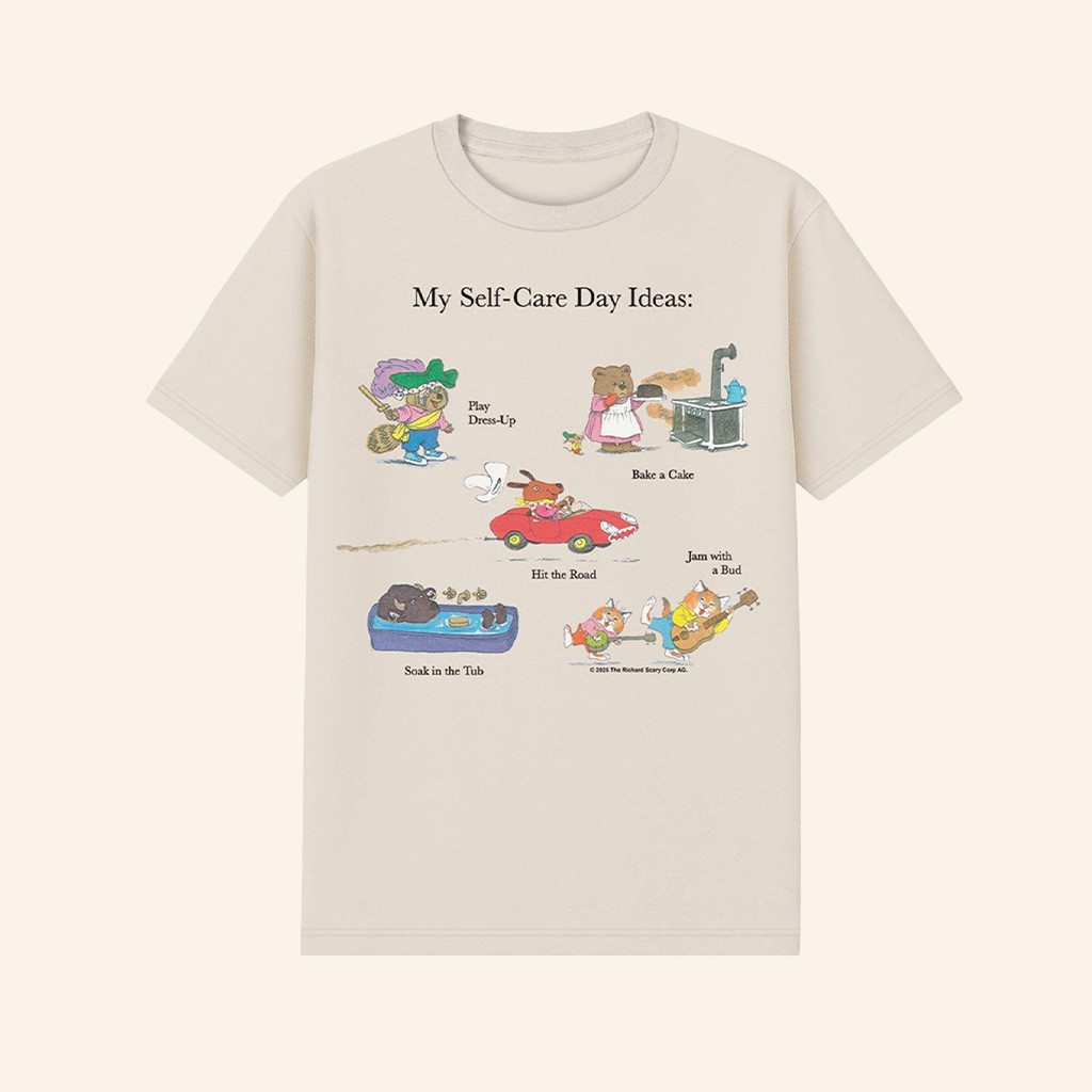 Hot Topic Merch Richard Scarry Self Care Ideas T-Shirt Unique Gifts For Daughters