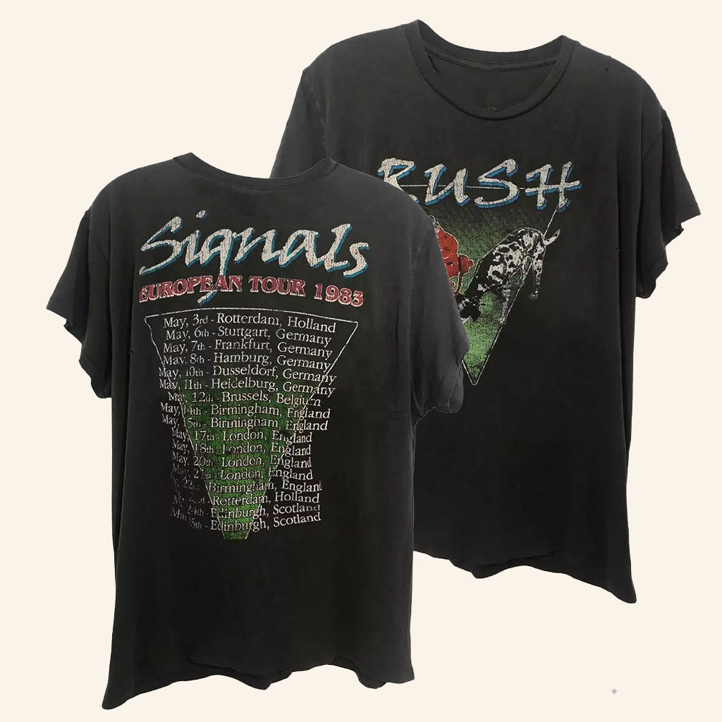 Hot Topic Merch Rush European Tour 1985 T-Shirt Rush Merch Gifts For Music Fans