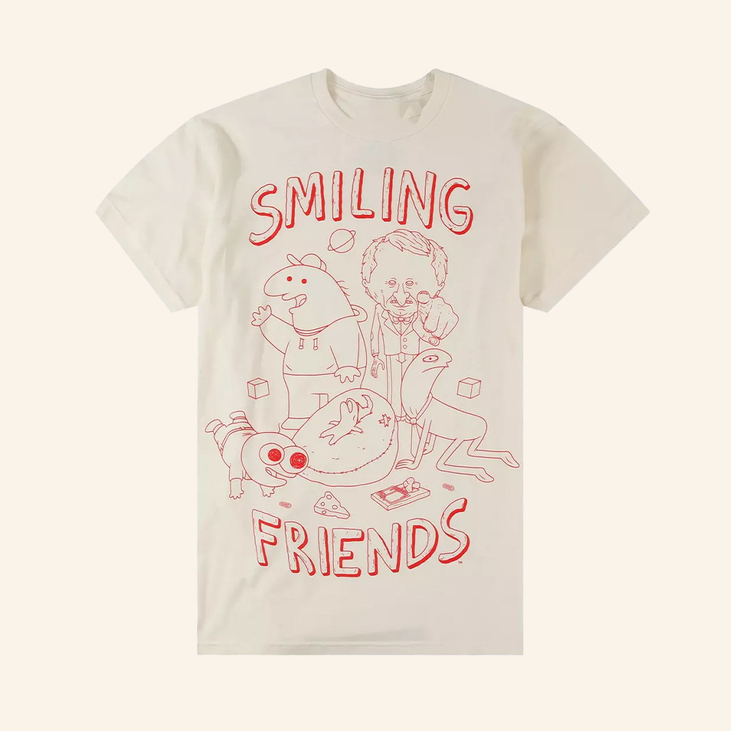 Hot Topic Merch Smiling Friends Group Line Art T-Shirt Unique Gifts For Him