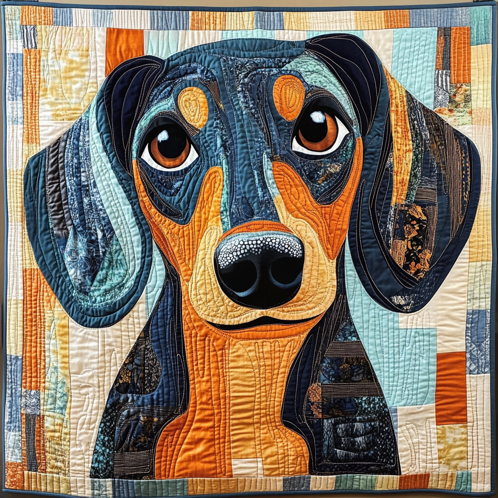 Hound Haven Quilted Blanket Bed Room Decor Dachshund Gifts For Christmas