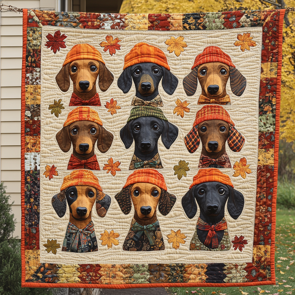 Hound in Town Quilted Blanket Gifts For Pet Owners