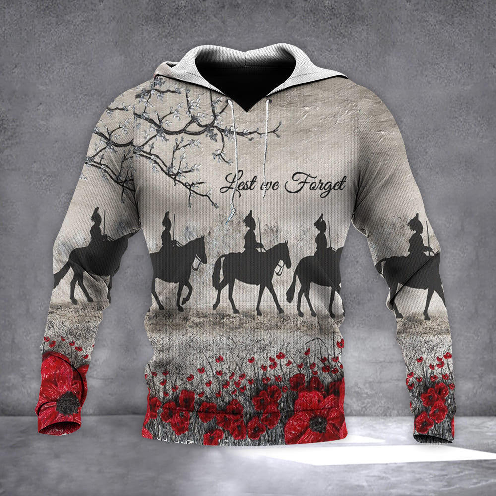 Household Cavalry Soldiers And Horses Poppy Hoodie Gift For Veterans