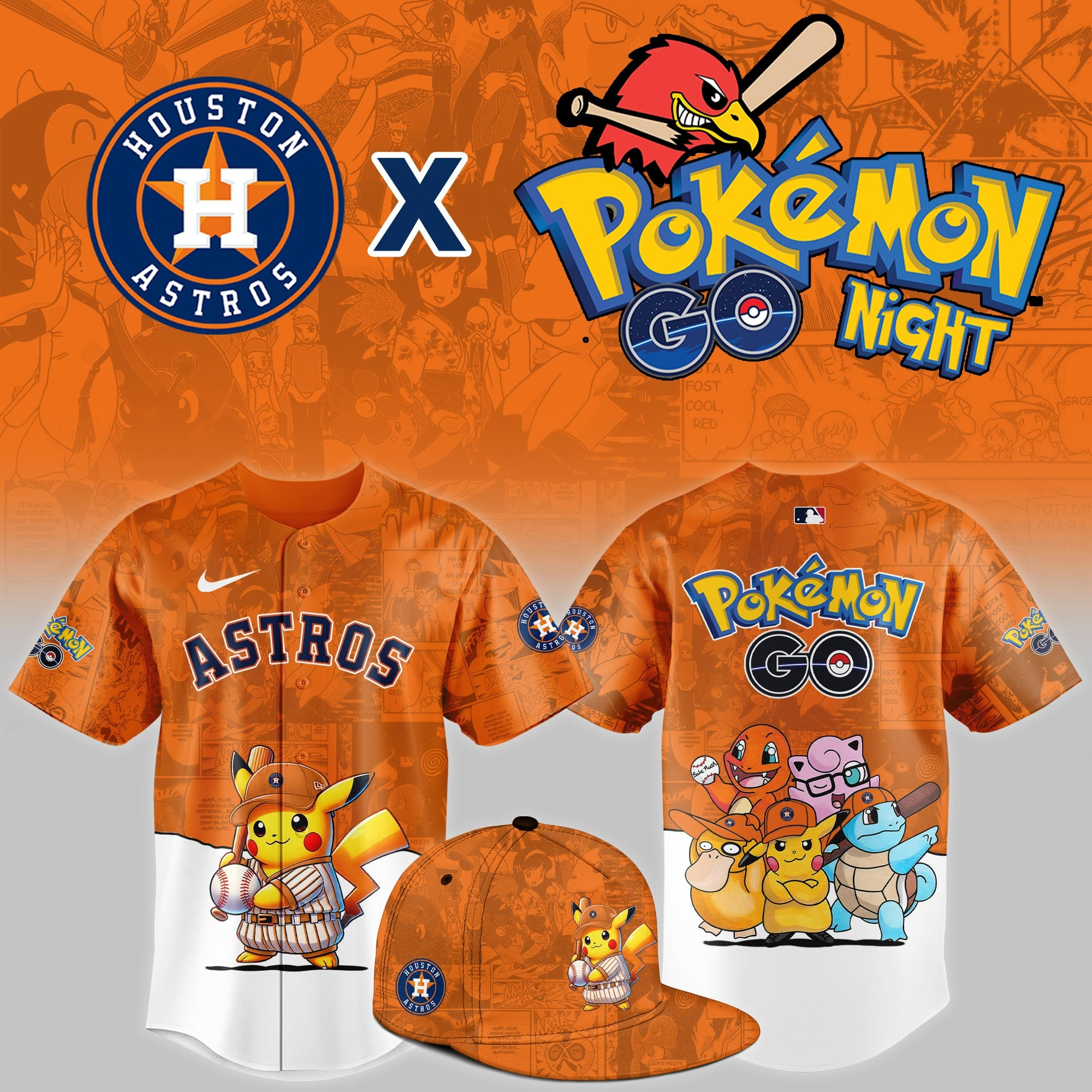 Houston Astros 2025 Pokemon GO Theme Night Limited Jersey Gift Ideas For Baseball Fans