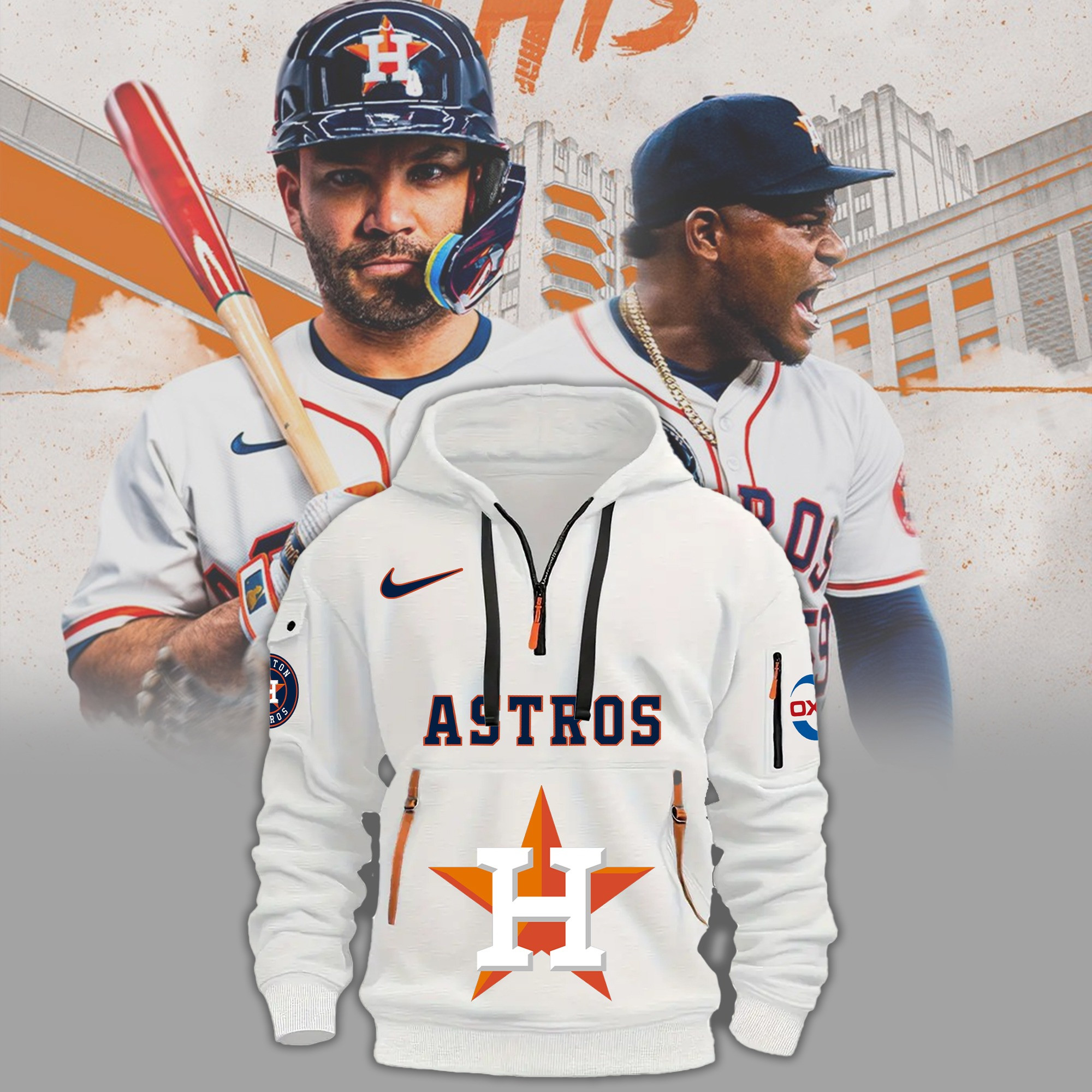 Houston Astros 2025 Quarter Zip Hoodie MLB Houston Astros Fan Merchandise Gift Ideas