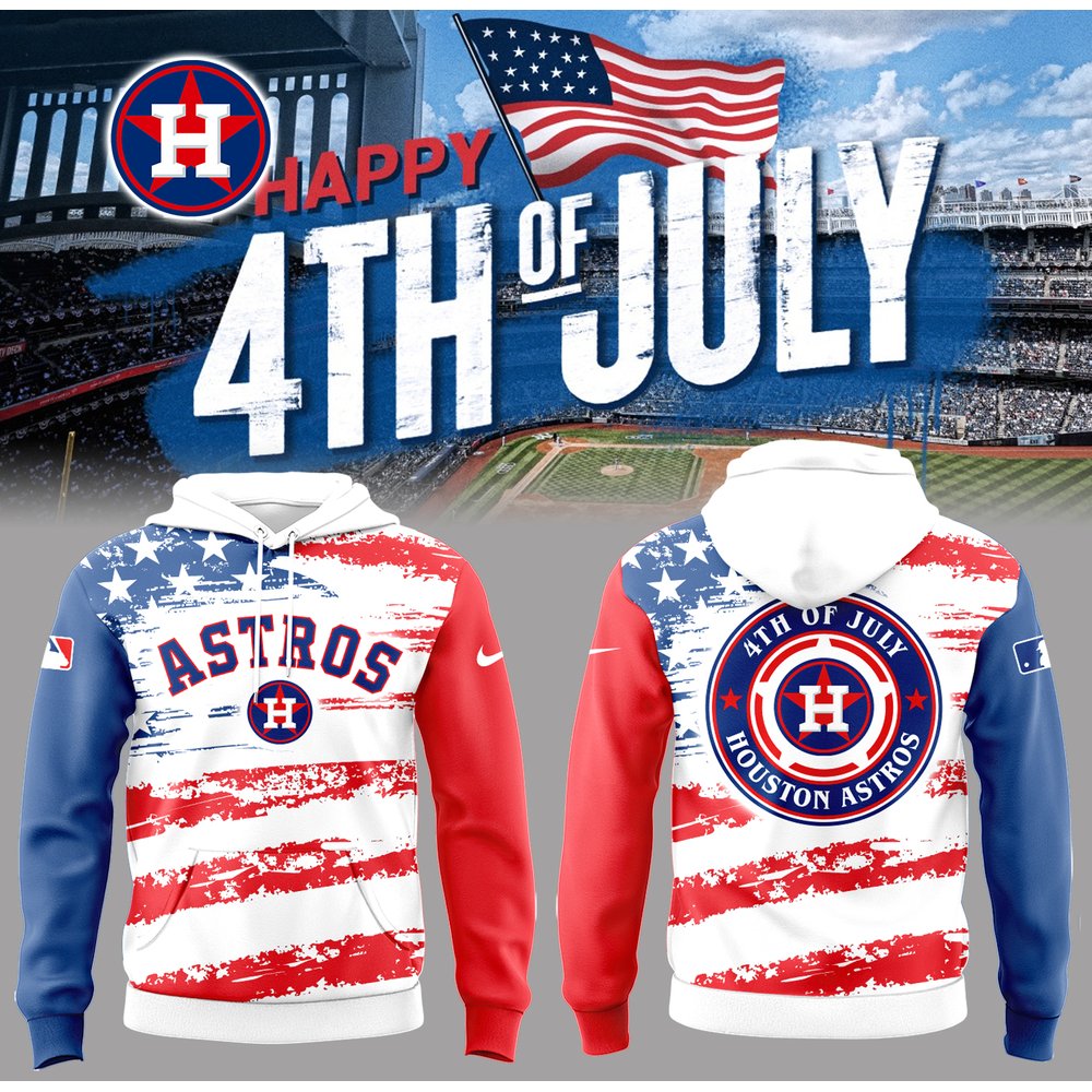 Houston Astros 4th of July Baseball Hoodie Astros Merch Best Gifts For Baseball Players