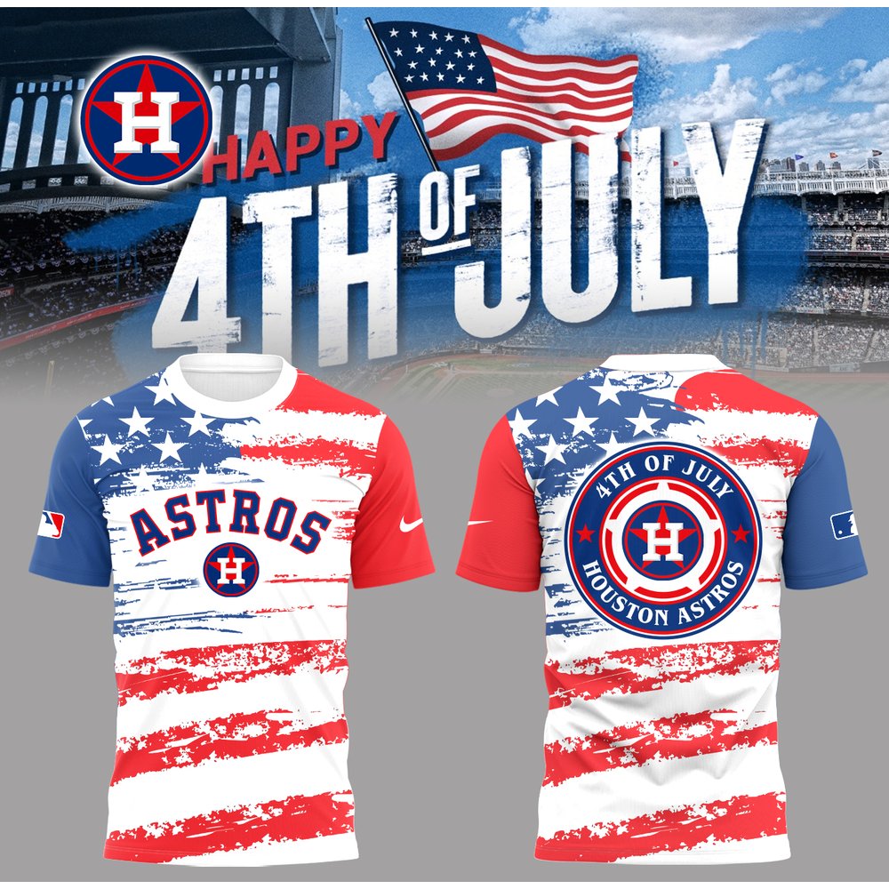 Houston Astros 4th of July Baseball T-Shirt Astros Merch Best Baseball Fans Gift Ideas