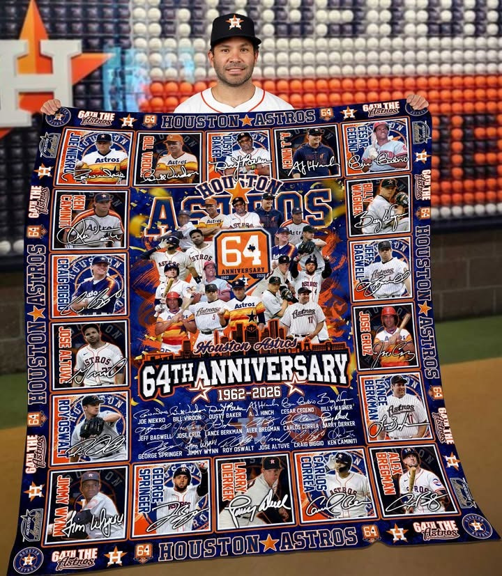 Houston Astros 64Th Anniversary 1962-2026 Fleece Blanket Astros Fan Merchandise Gifts