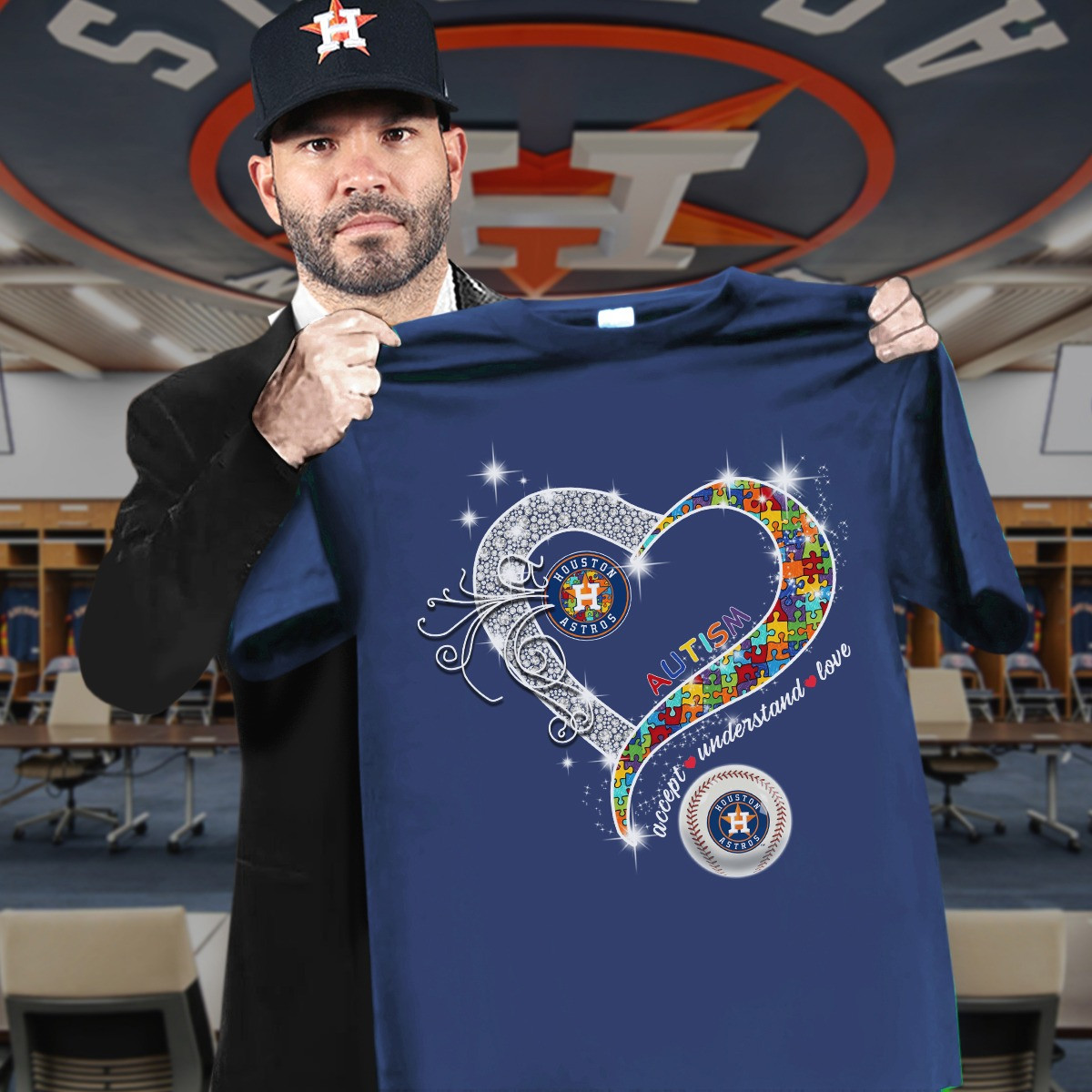 Houston Astros Autism Awareness Month T-Shirt Accept Understand Gifts For Astros Fans