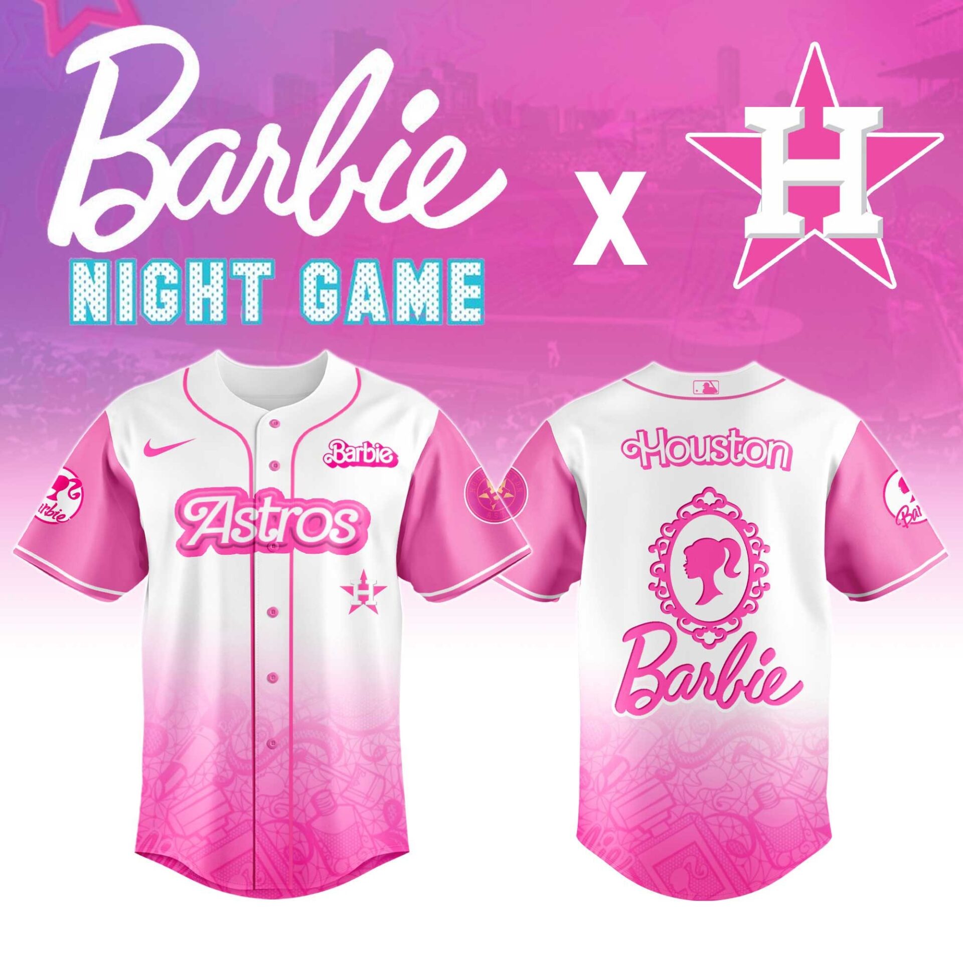 Houston Astros Baseball Barbie Night Jersey Unique Baseball Gifts