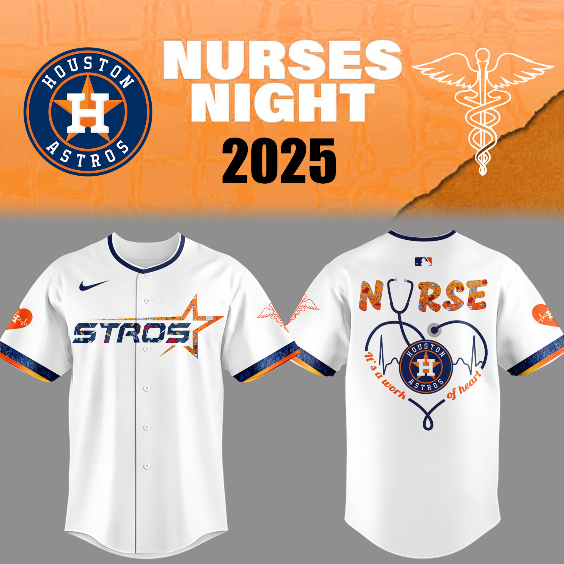 Houston Astros Baseball Nurses Night Cc Jersey Gift For Baseball Lover