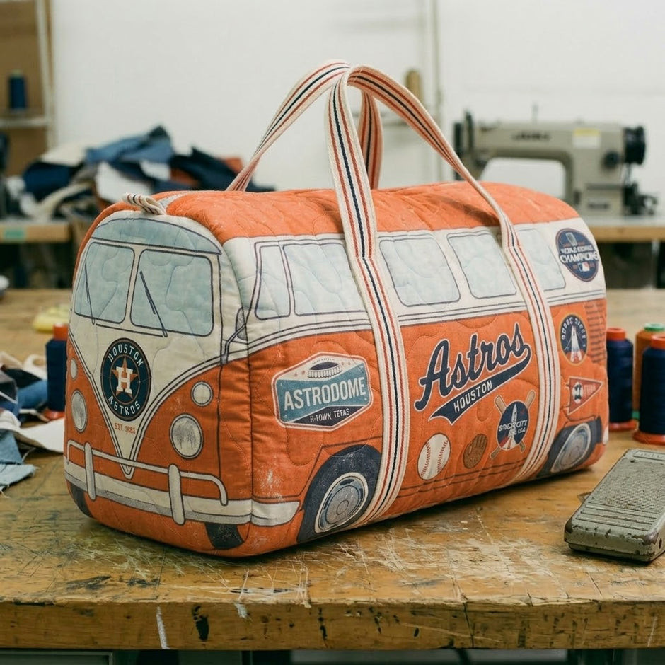 Houston Astros Baseball Retro Quilted Duffle Bag Astrodome Fan Gear Best Gift For Houston Astros Fans