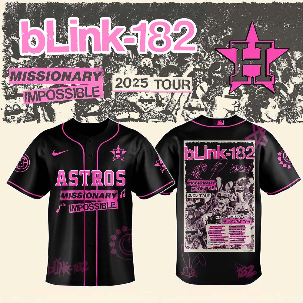 Houston Astros Blink 182 Missionary Impossible Tour 2025 Jersey Best Gift For Baseball Fans