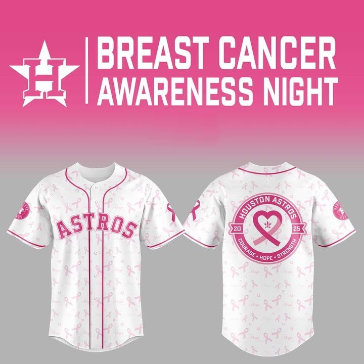 Houston Astros Breast Cancer Awareness Night Jersey Pink Ribbon Astros Fan Merch Gifts