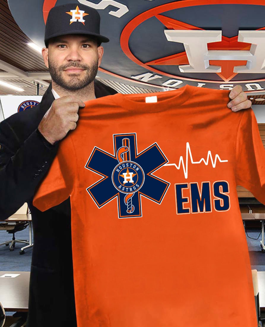 Houston Astros EMS T-Shirt Support Honor Emergency Medical Astros Fan Merch Gift Ideas