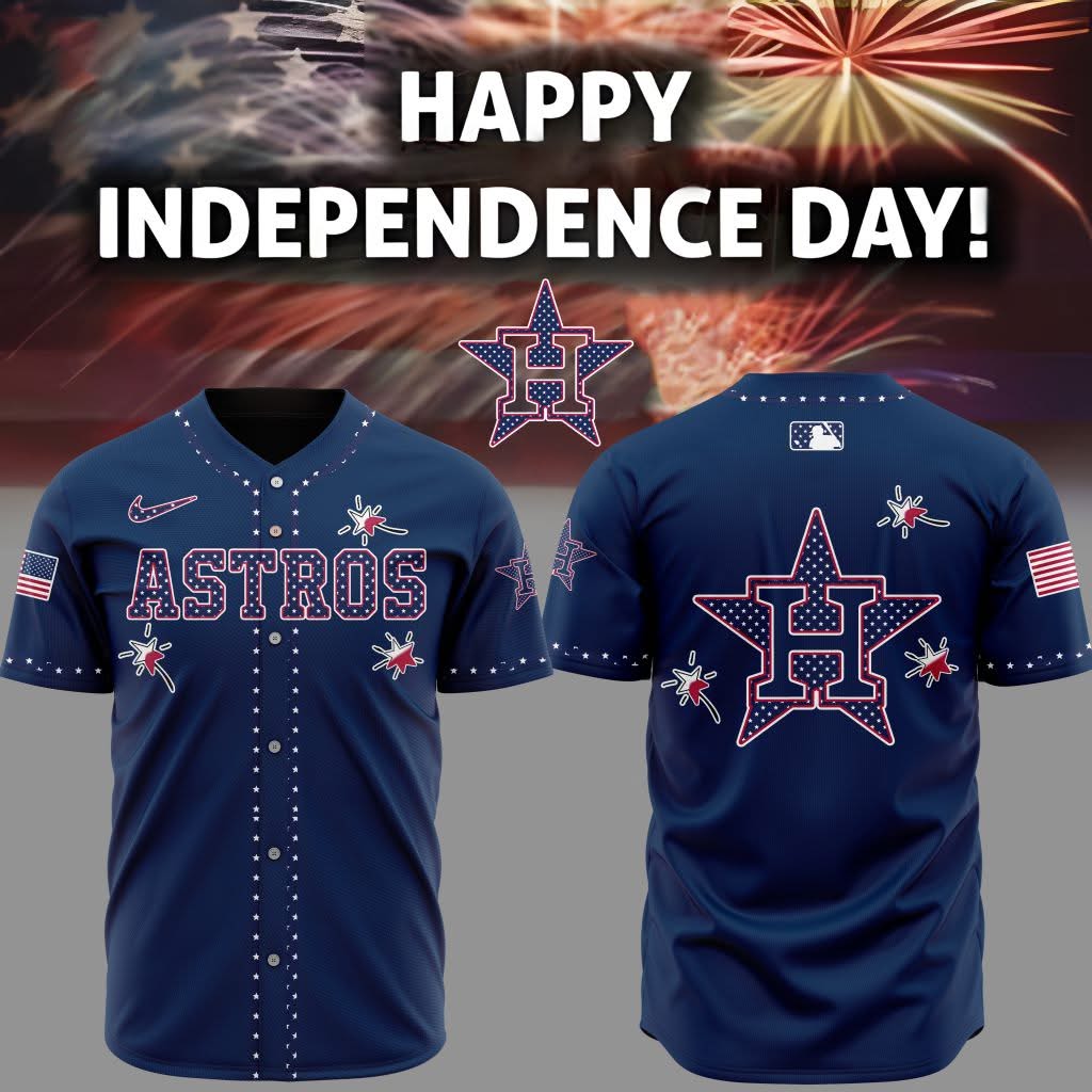 Houston Astros Happy Independence Day Jersey Baseball Father's Day Gifts