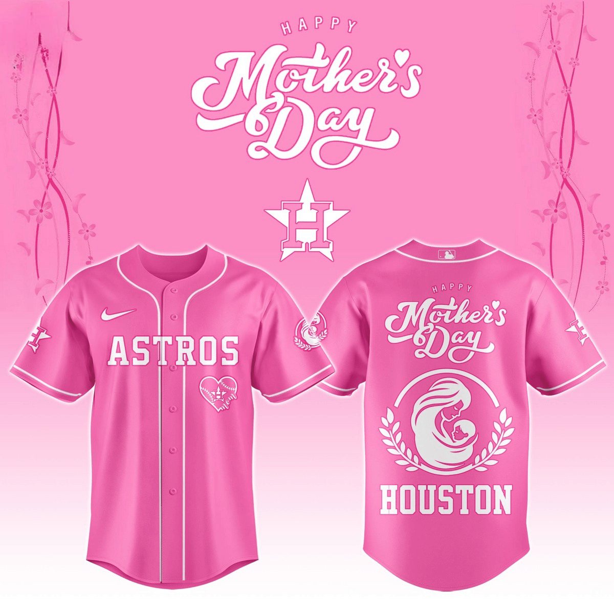 Houston Astros Happy Mother Day Baseball Jersey Unique Gifts Idea For Mother's Day