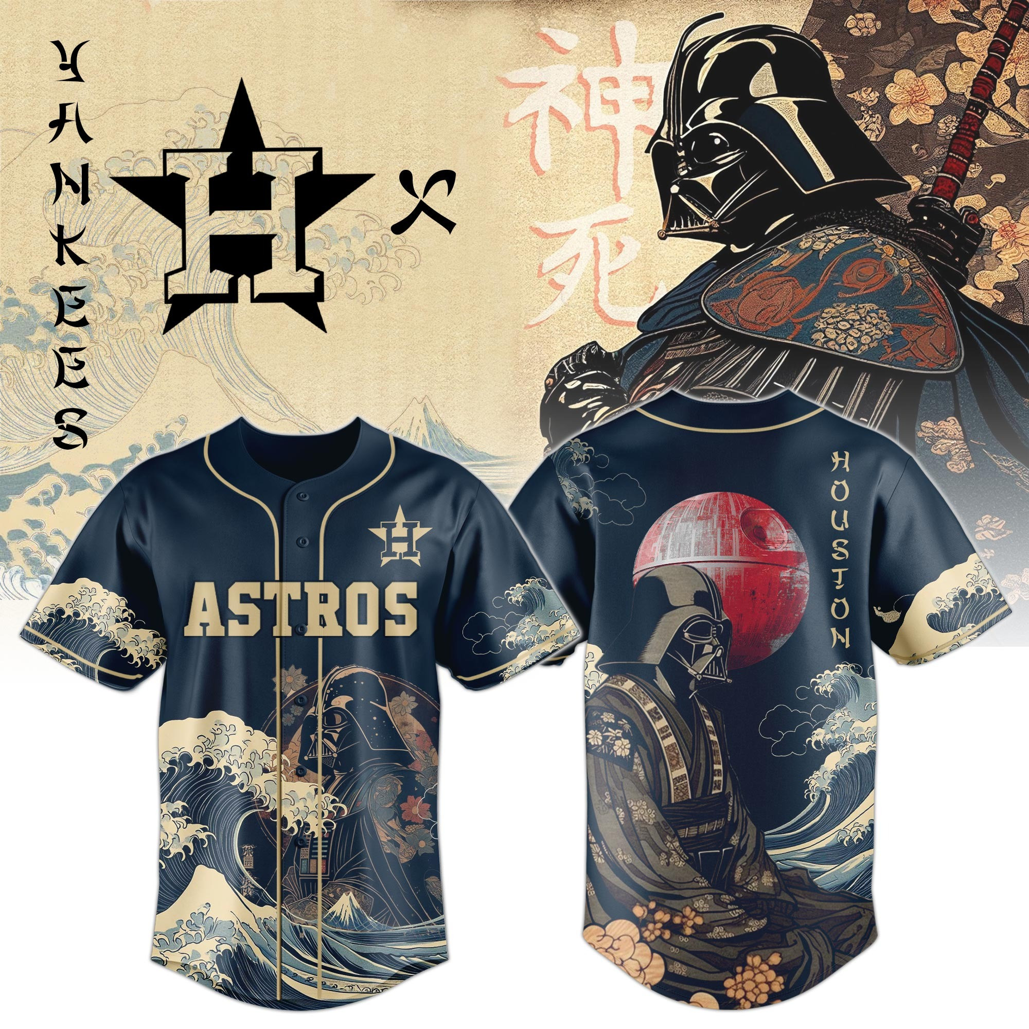 Houston Astros Lord Vader Japan Edition Baseball Jersey 2025 Star Wars MLB Shirt