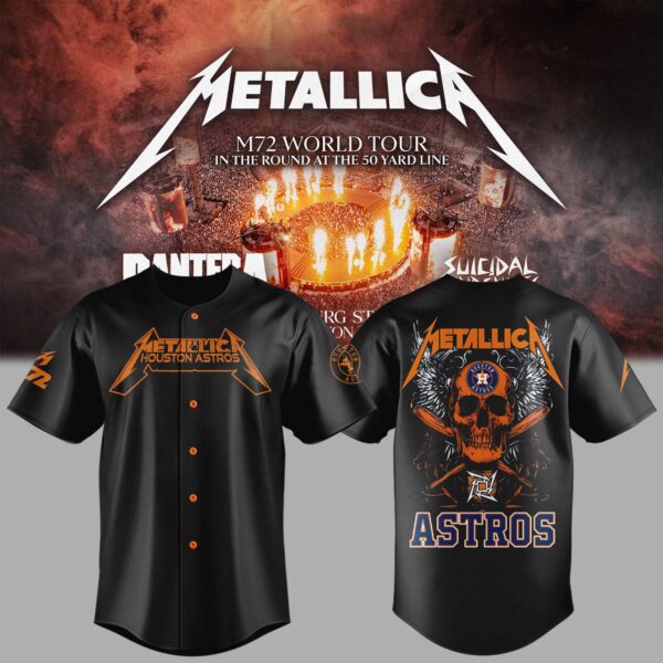Houston Astros Metallica M72 World Tour Baseball Jersey Gifts For Baseball Players