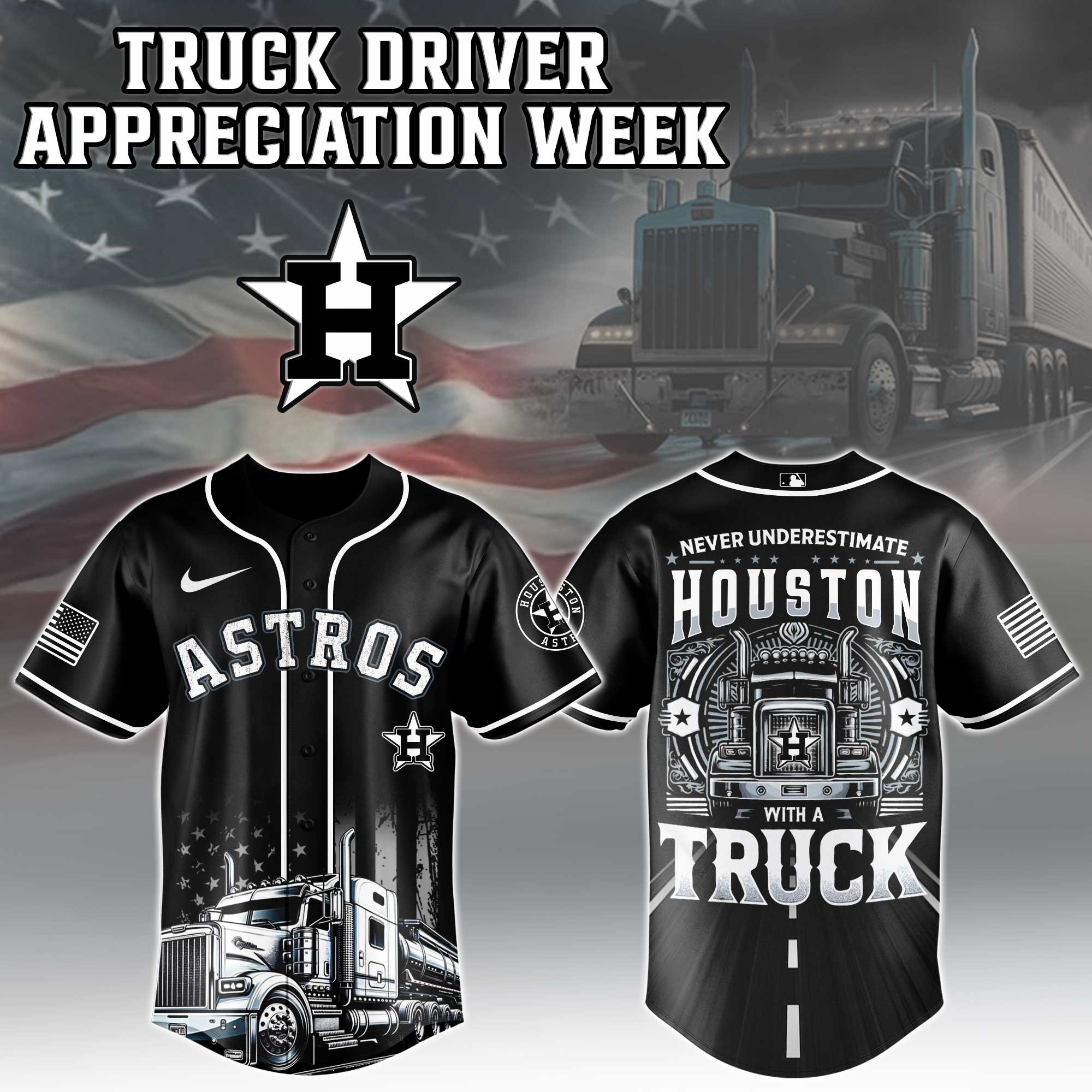 Houston Astros MLB X Nation Truck Driver Appreciation Week Jersey Presents For Baseball Lovers