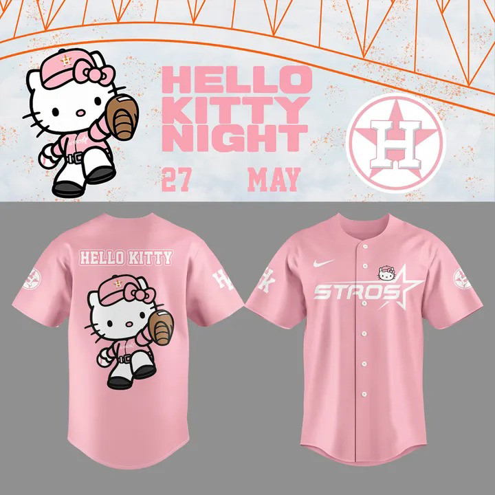 Houston Astros Next Frontier Hello Kitty Pink Jersey 2025 MLB Astros Fan Gifts For Her