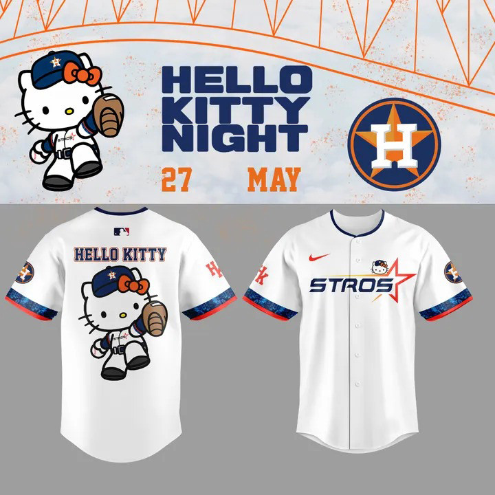 Houston Astros The Next Frontier Hello Kitty Jersey 2025 MLB Houston Astros Merch Fan Gifts